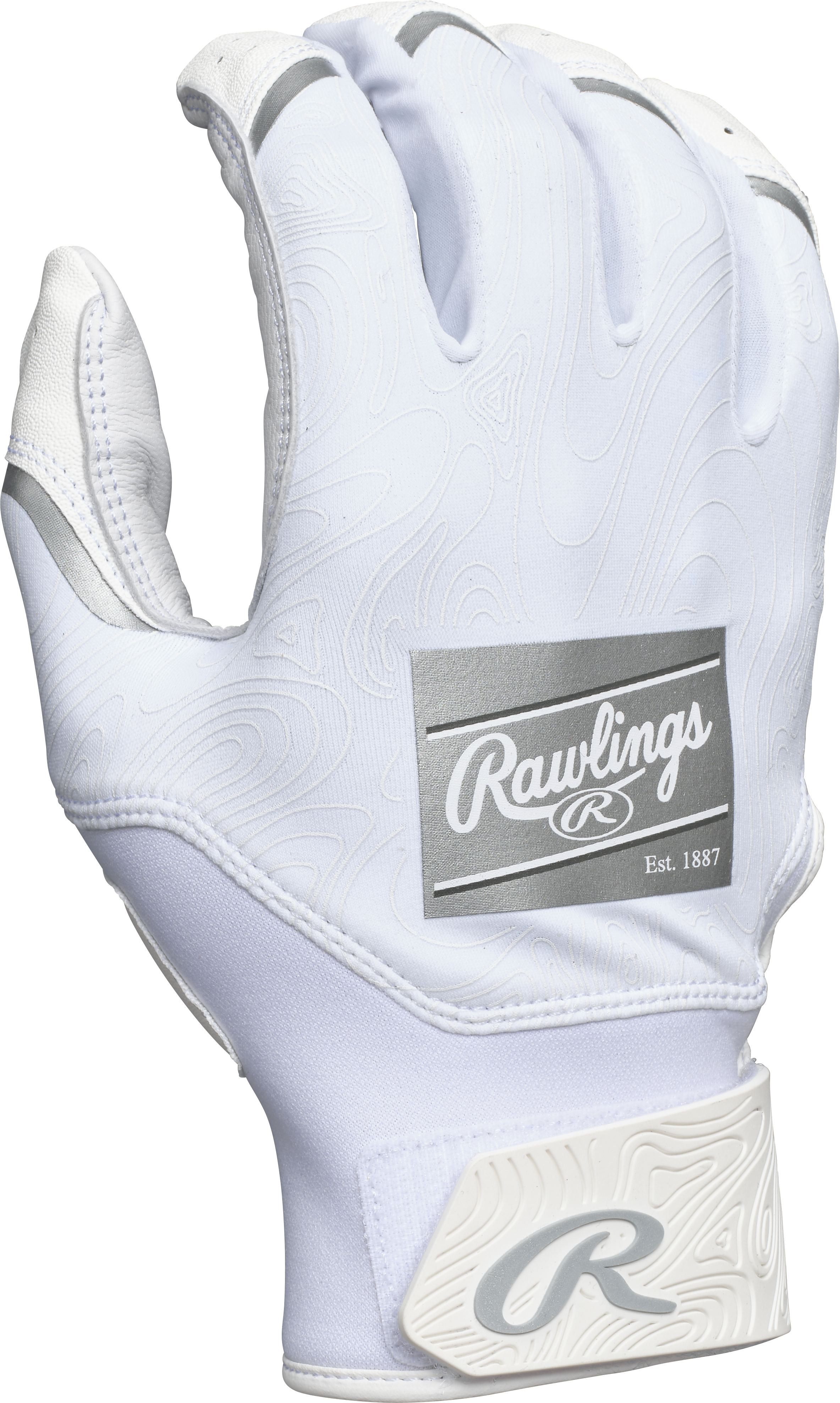 Rawlings Adult Clout  Batting Gloves - Small - White/White
