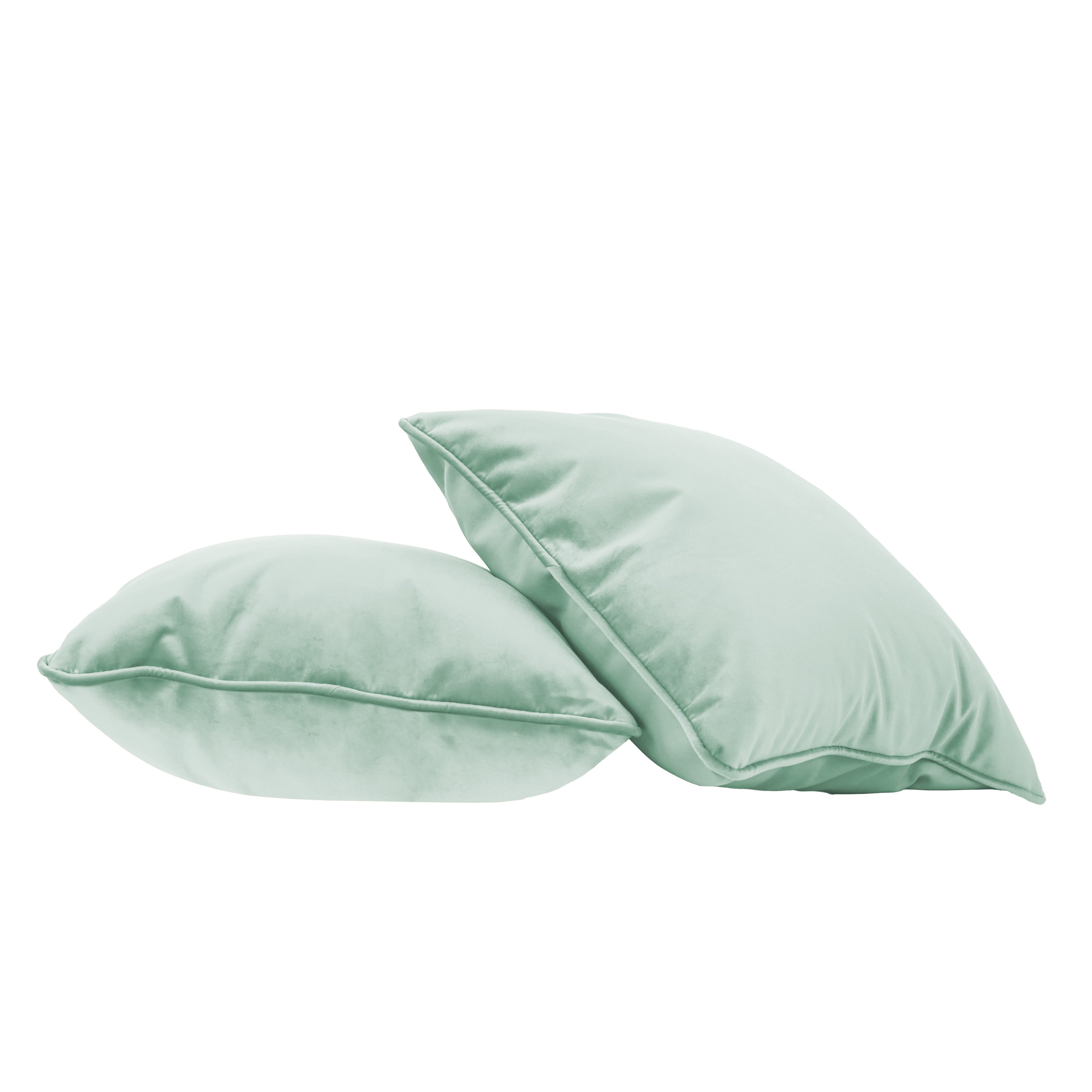 18" x 18" Square Microfiber Pillow with Piping, 2-Piece - Aloe
