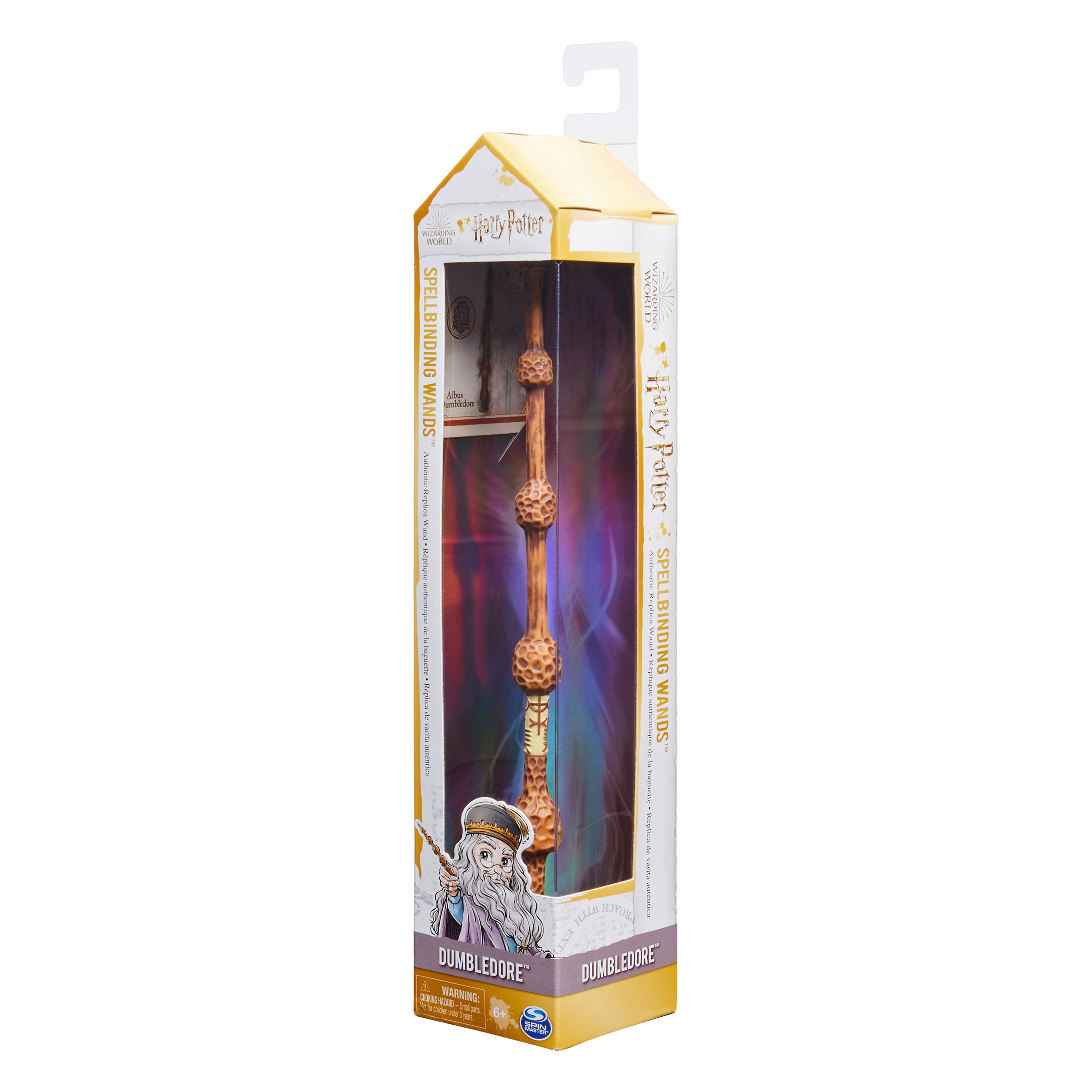 Wizarding World Harry Potter, 12-inch Spellbinding Albus Dumbledore Magic Wand with Spell Card, Kids Toys for Ages 6 and up