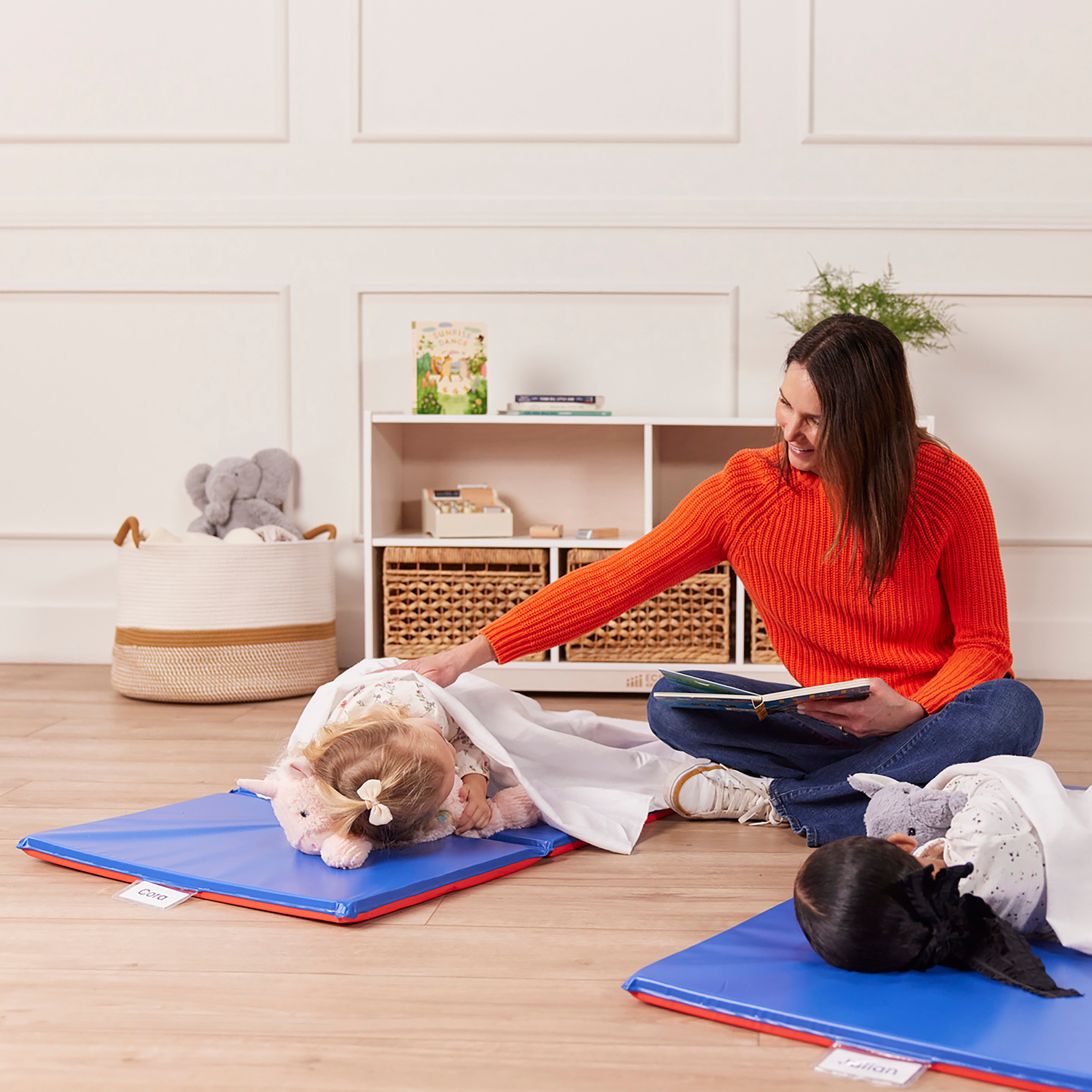 Premium Folding Rest Mat 3-Section 1in 5-Pack - Blue/Red