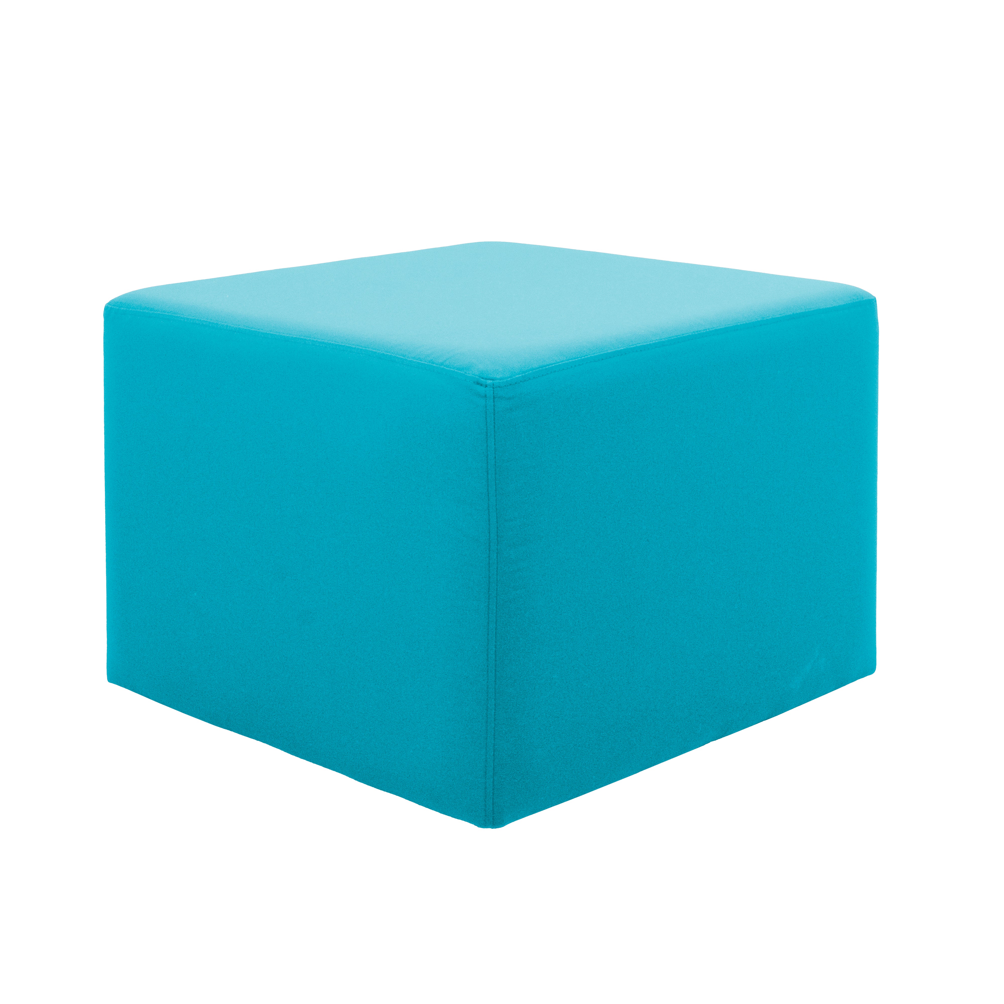 Outdoor 24" Square Ottoman with Sunbrella®, 18" H - Canvas Aruba