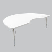 48" x 72" Kidney Thermofused Activity Table with Adjustable Standard Swivel Glide Legs - White/Light Gray/White