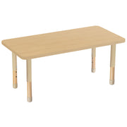 24" x 48" Rectangle Thermofused Activity Table with Adjustable Chunky Wood Legs - Maple Grain/Sand/Natural