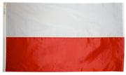 Poland Flag 5x8 ft. Nylon SolarGuard Nyl-Glo 100% Made in USA to Official United Nations Design Specifications.