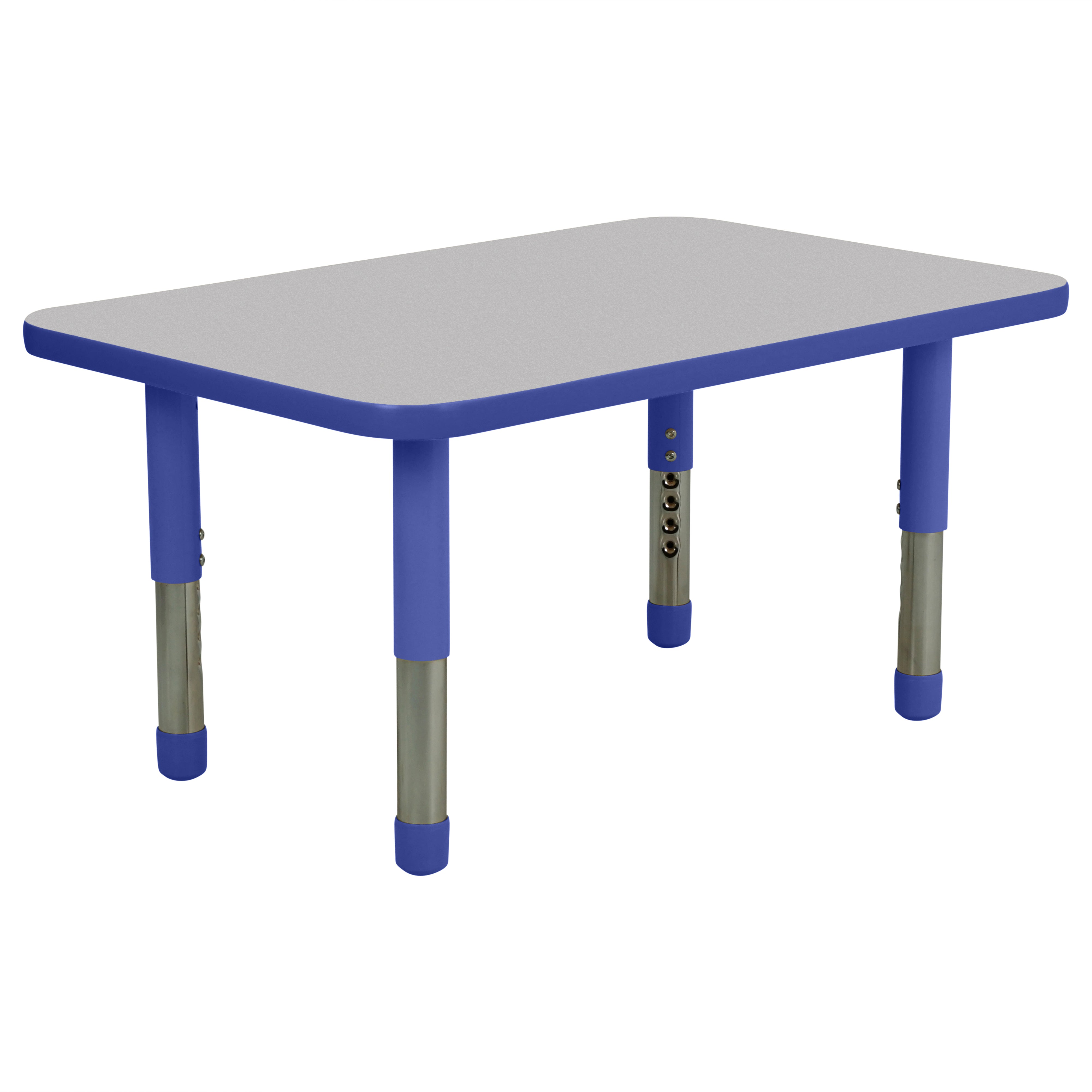 24" x 36" Rectangle T-Molding Activity Table with Adjustable Tiny Tot Legs - Gray/Blue