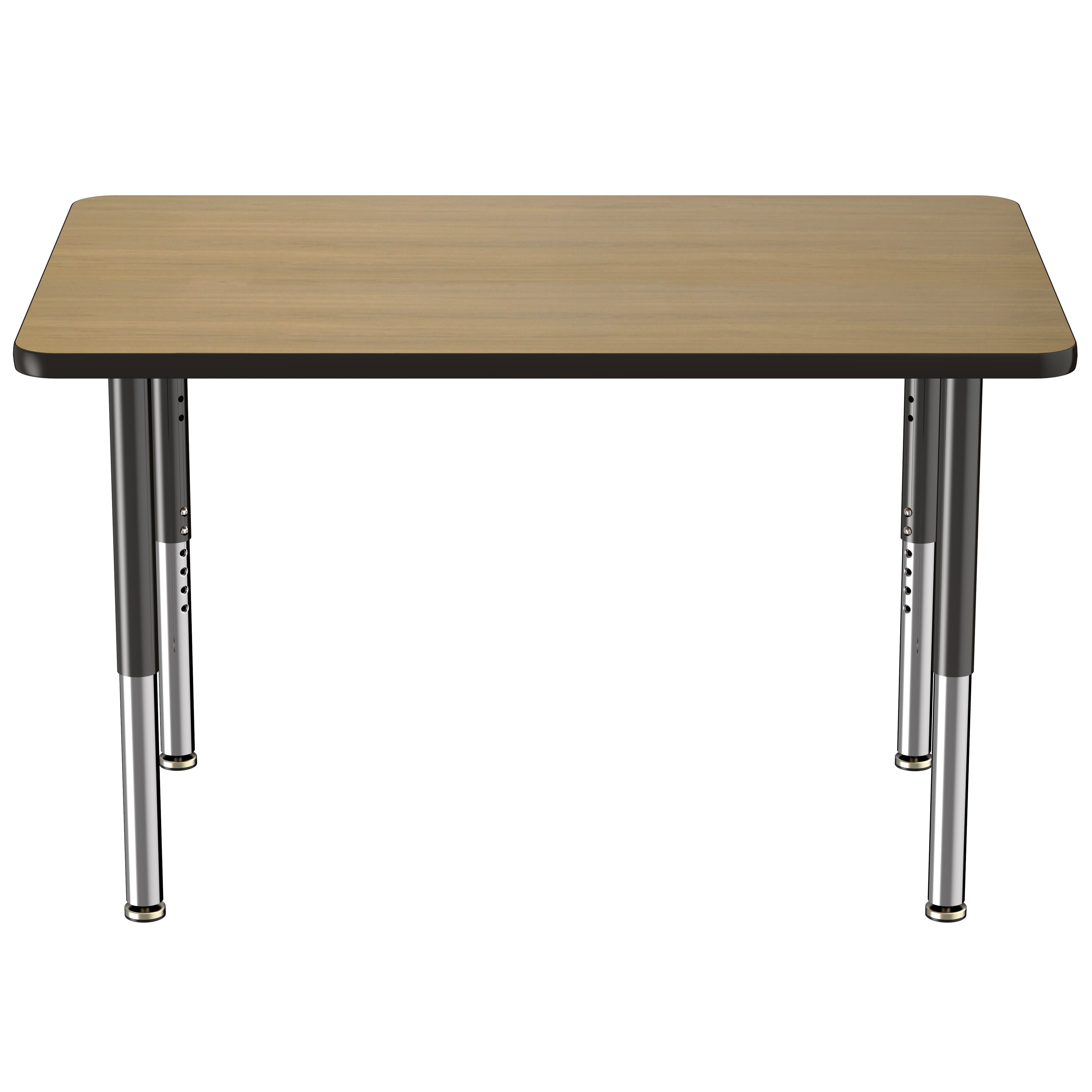 30" x 48" Rectangle Thermofused Activity Table with Adjustable Super Legs - Pasadena Oak/Black