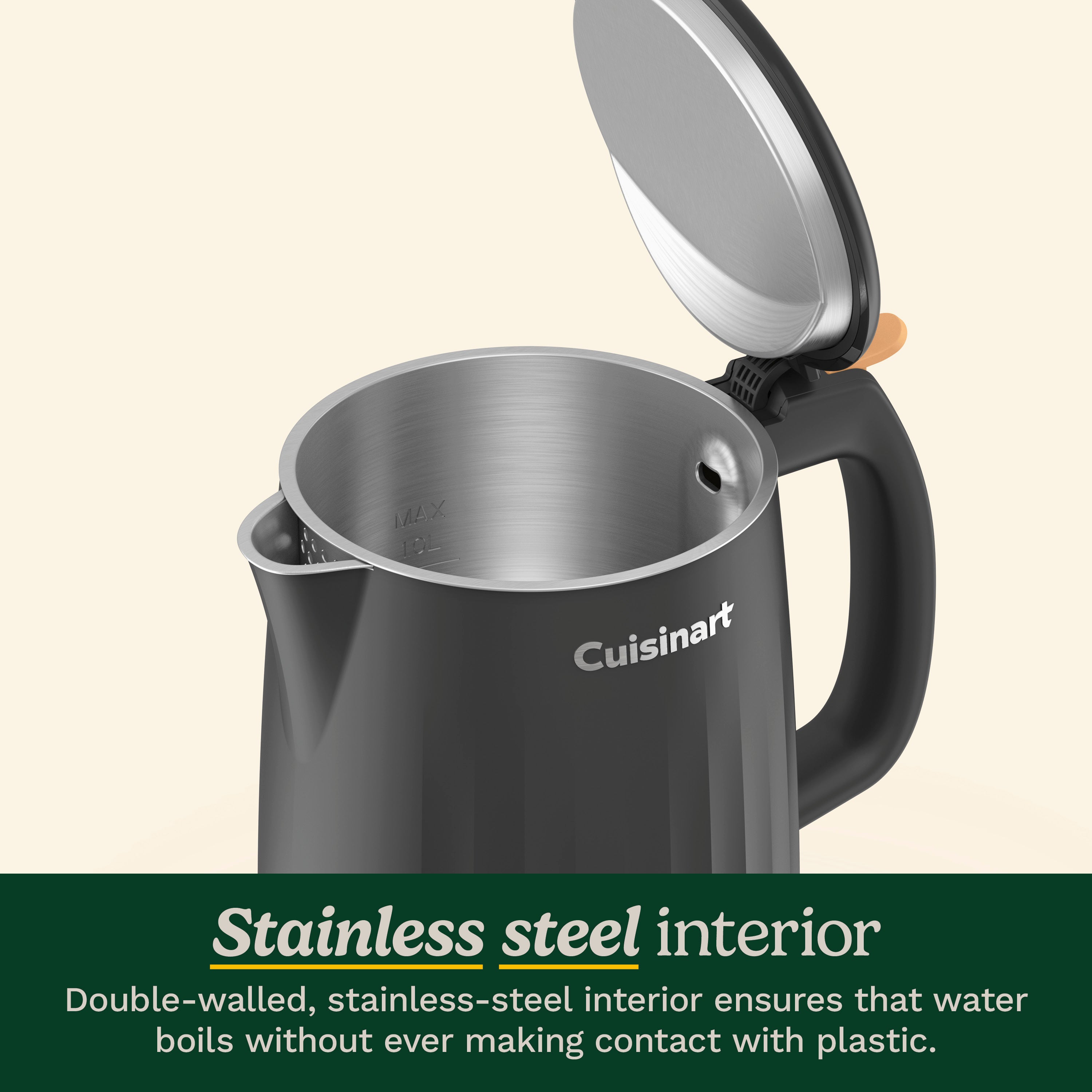 Soho™ 1-Liter Double-Wall Electric Kettle - Warm Black