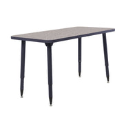 Adapte 24" x 48" Rectangle Thermofused Activity Table with Adjustable Tapered Legs - Gray/Navy