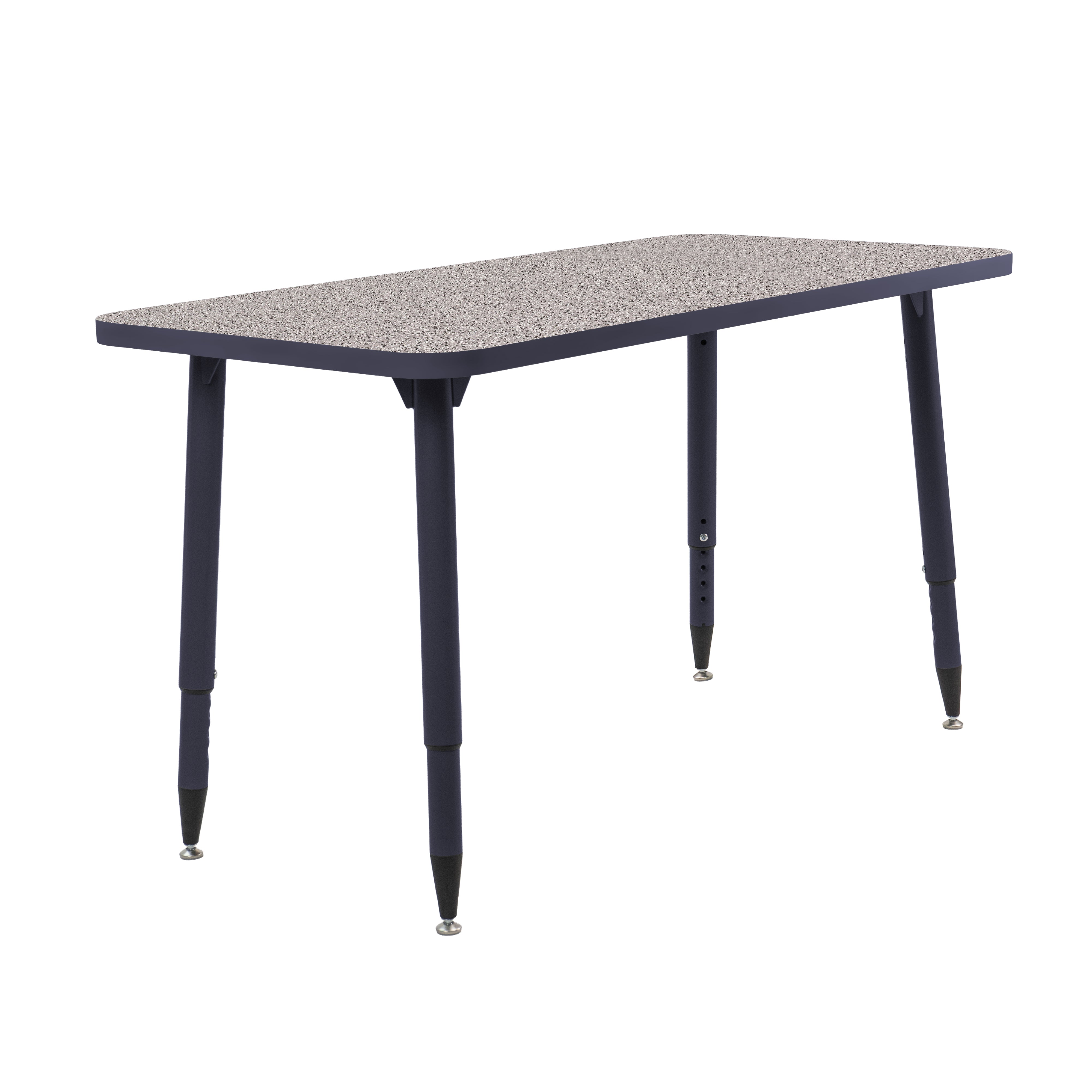 Adapte 24" x 48" Rectangle Thermofused Activity Table with Adjustable Tapered Legs - Gray/Navy