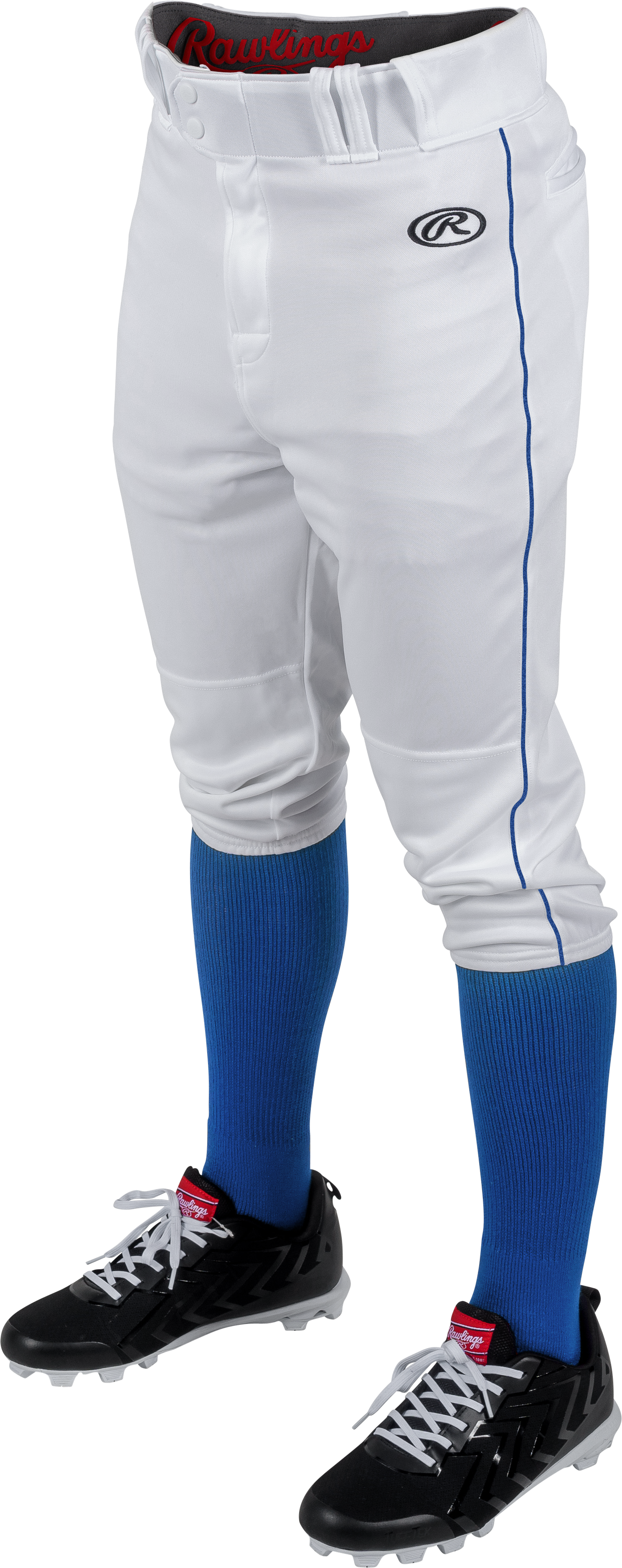 Rawlings Youth Launch Piped Knicker Pant - Small - White/Royal
