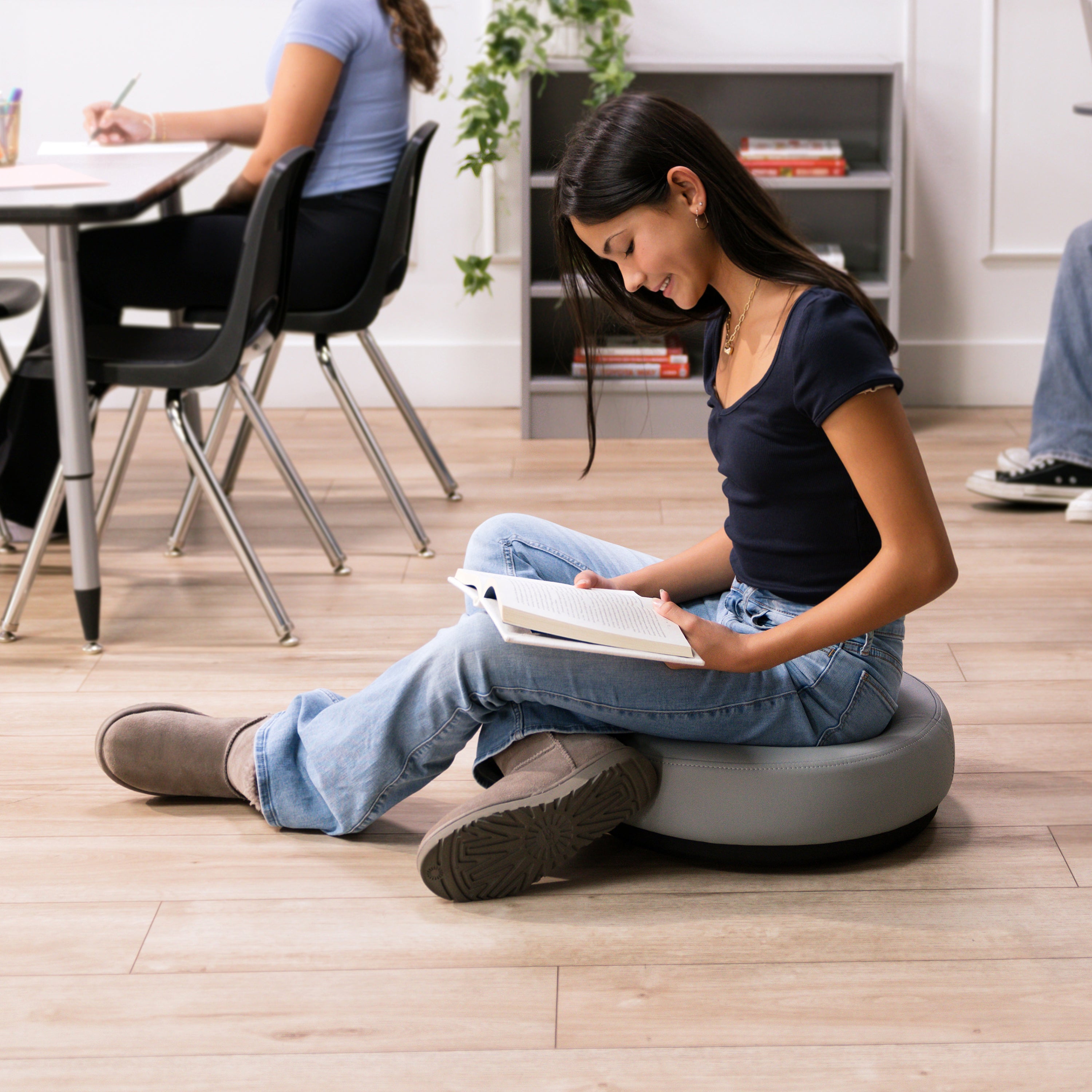 Pro Series Floor Cushion with Wobble Base, 2-Piece - Gray