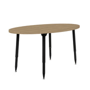 Adapte 30" x 60" Oval Woodgrain Activity Table with Adjustable Tapered Legs - Pasadena Oak/Black