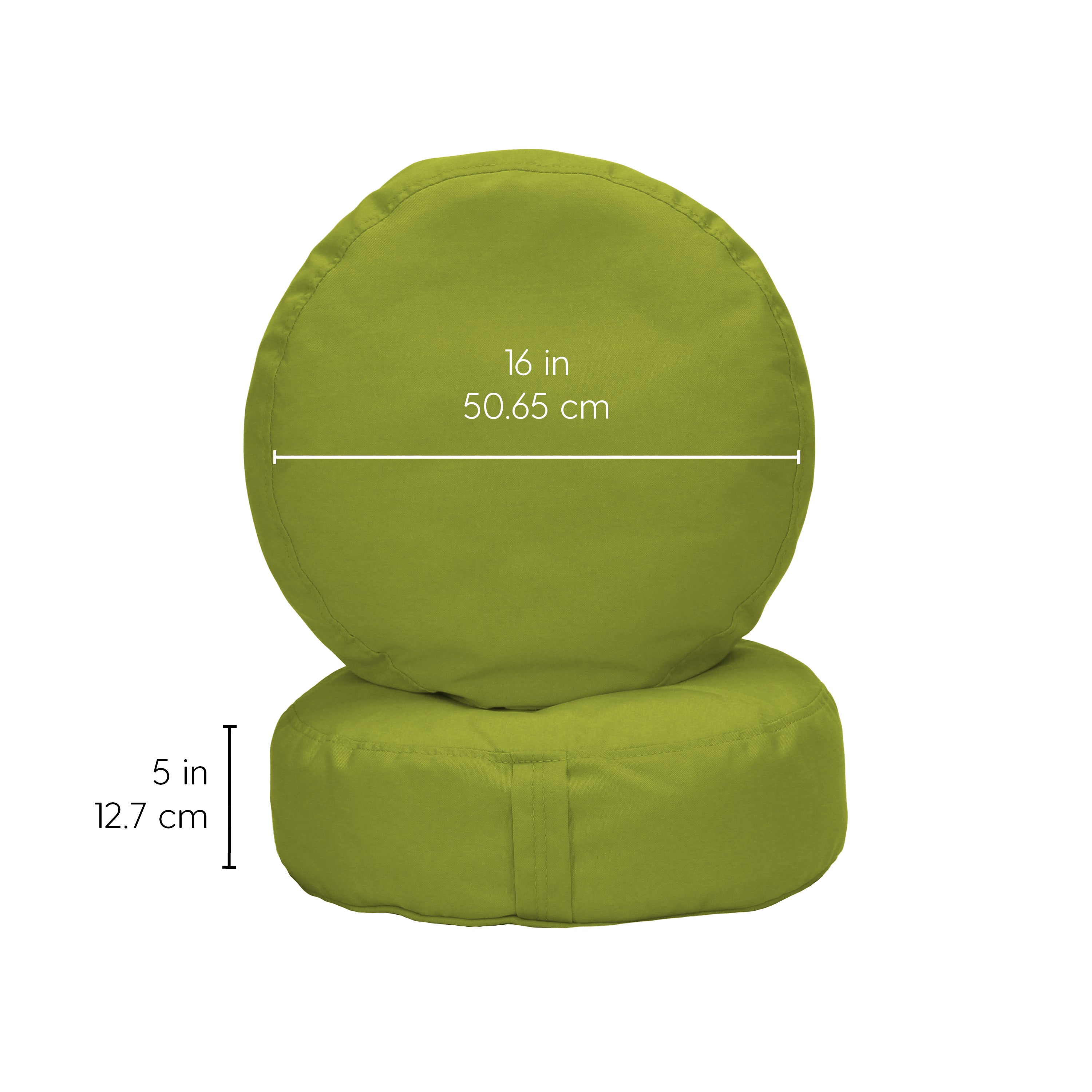 Element 16" Round Bean Cushions, 2-Piece - Lime Green