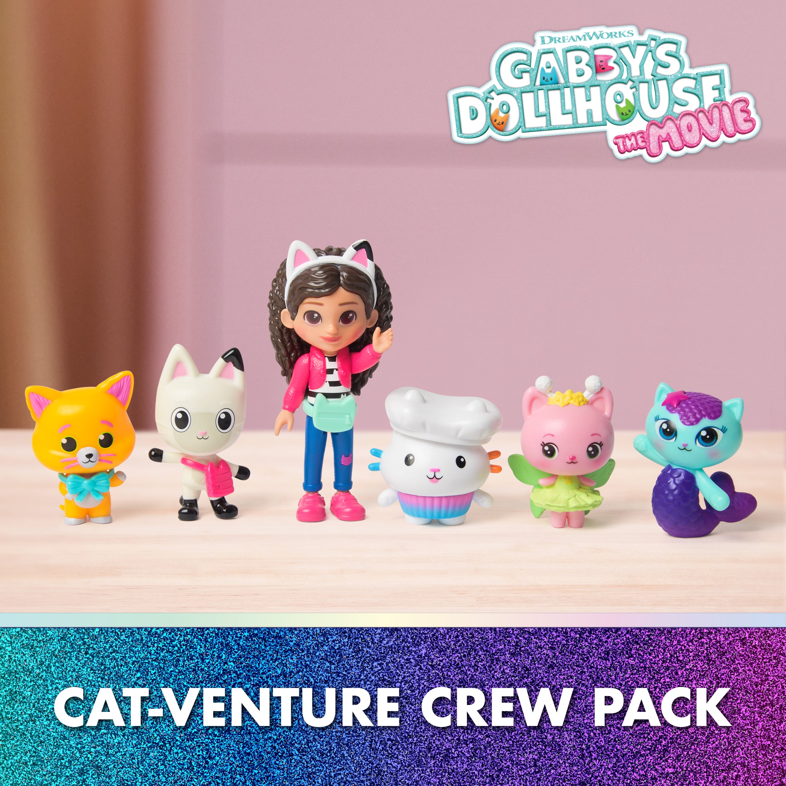 Gabby's Dollhouse: The Movie, Cat-venture Crew Pack, 11-Piece Toy Figure Set with Accessories, Kids Toys for Girls & Boys Ages 3 and Up