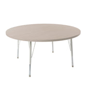 48" Round Thermofused Woodgrain Activity Table with Standard Legs - Asian Sand/White