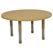 36" Round T-Molding Activity Table with Adjustable Tiny Tot Legs - Maple/Sand