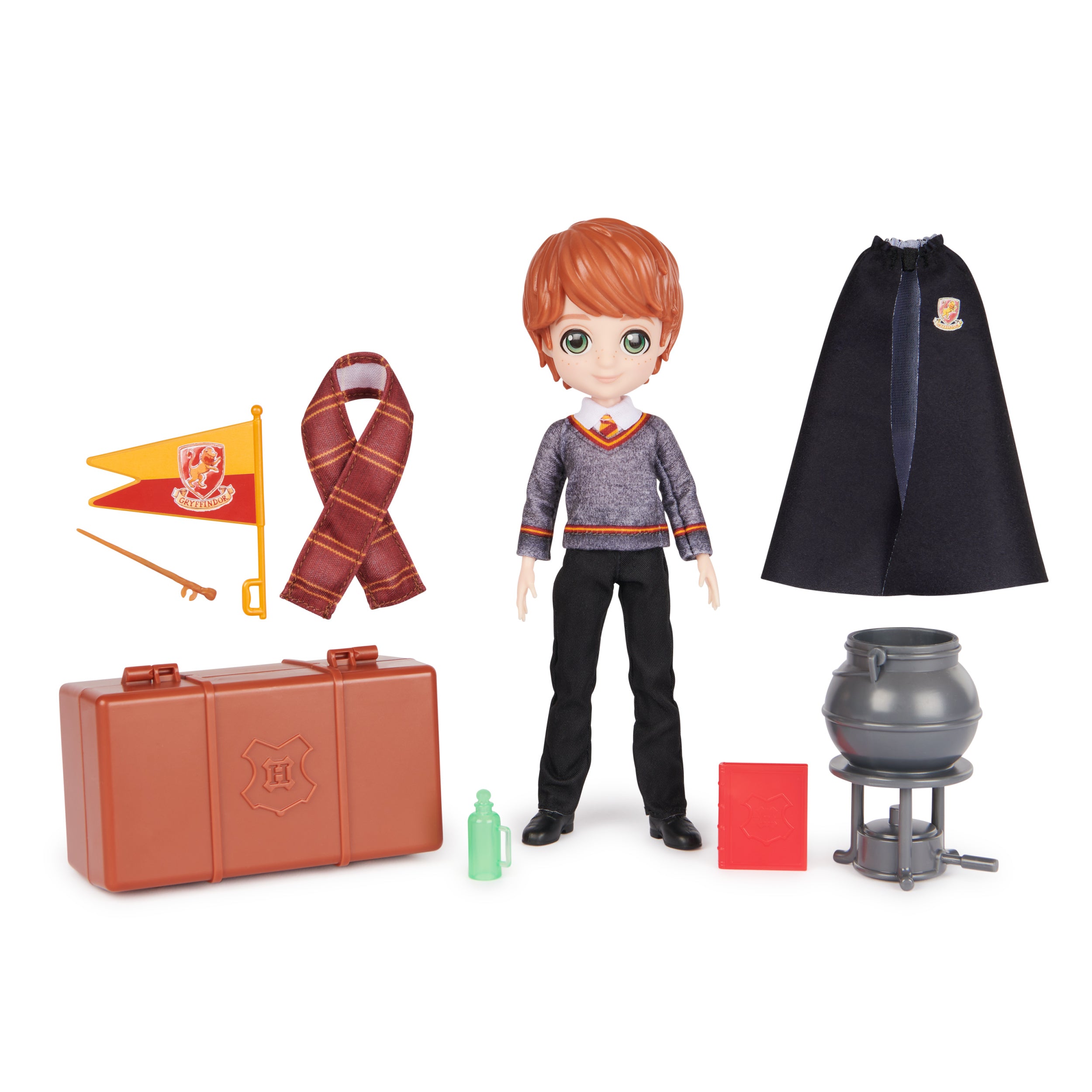 Wizarding World Harry Potter, 8-inch Ron Weasley Doll 12-Piece Back to Hogwarts Gift Set with Doll Accessories, Kids Toys for Ages 6 and up