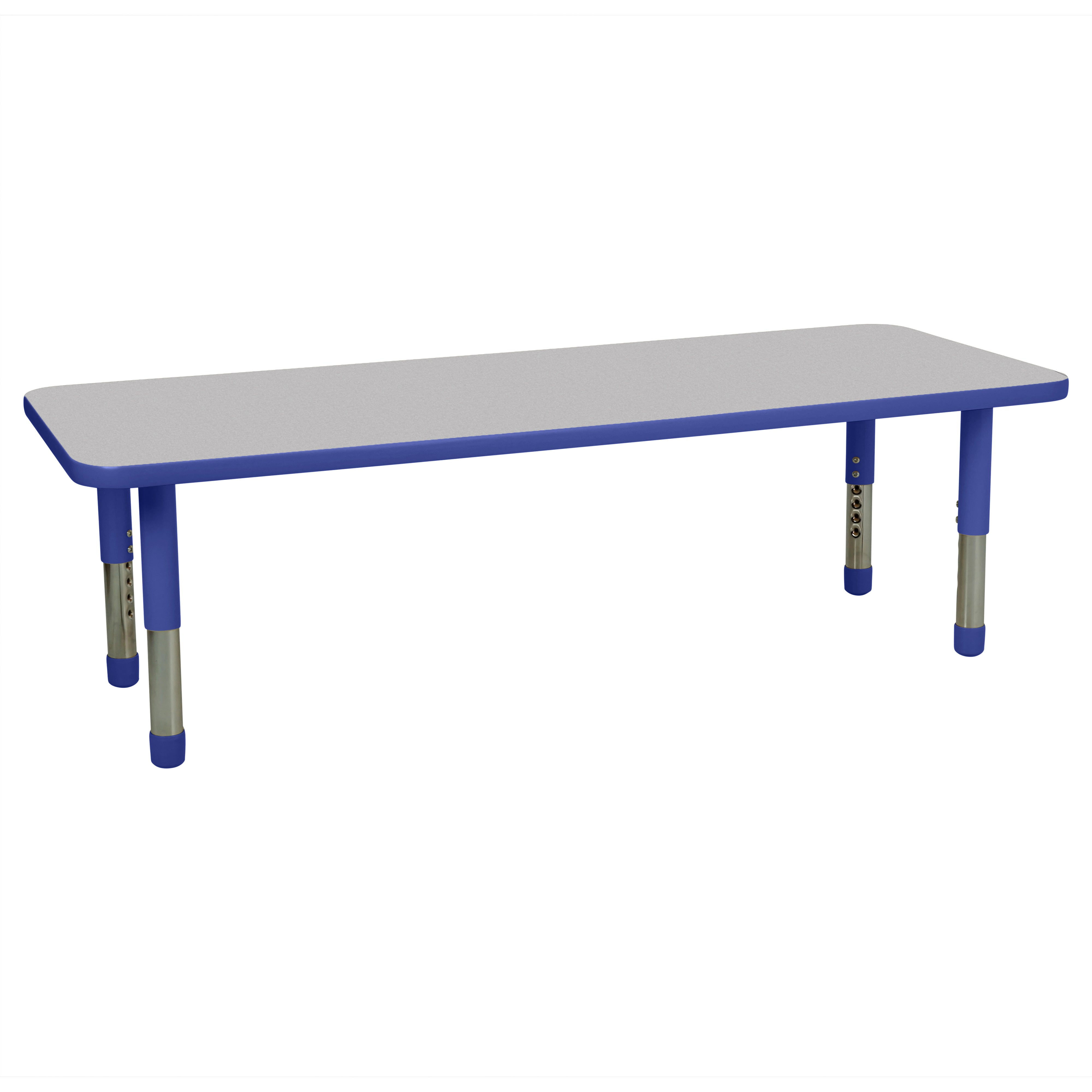 24" x 60" Rectangle T-Molding Activity Table with Adjustable Tiny Tot Legs - Gray/Blue