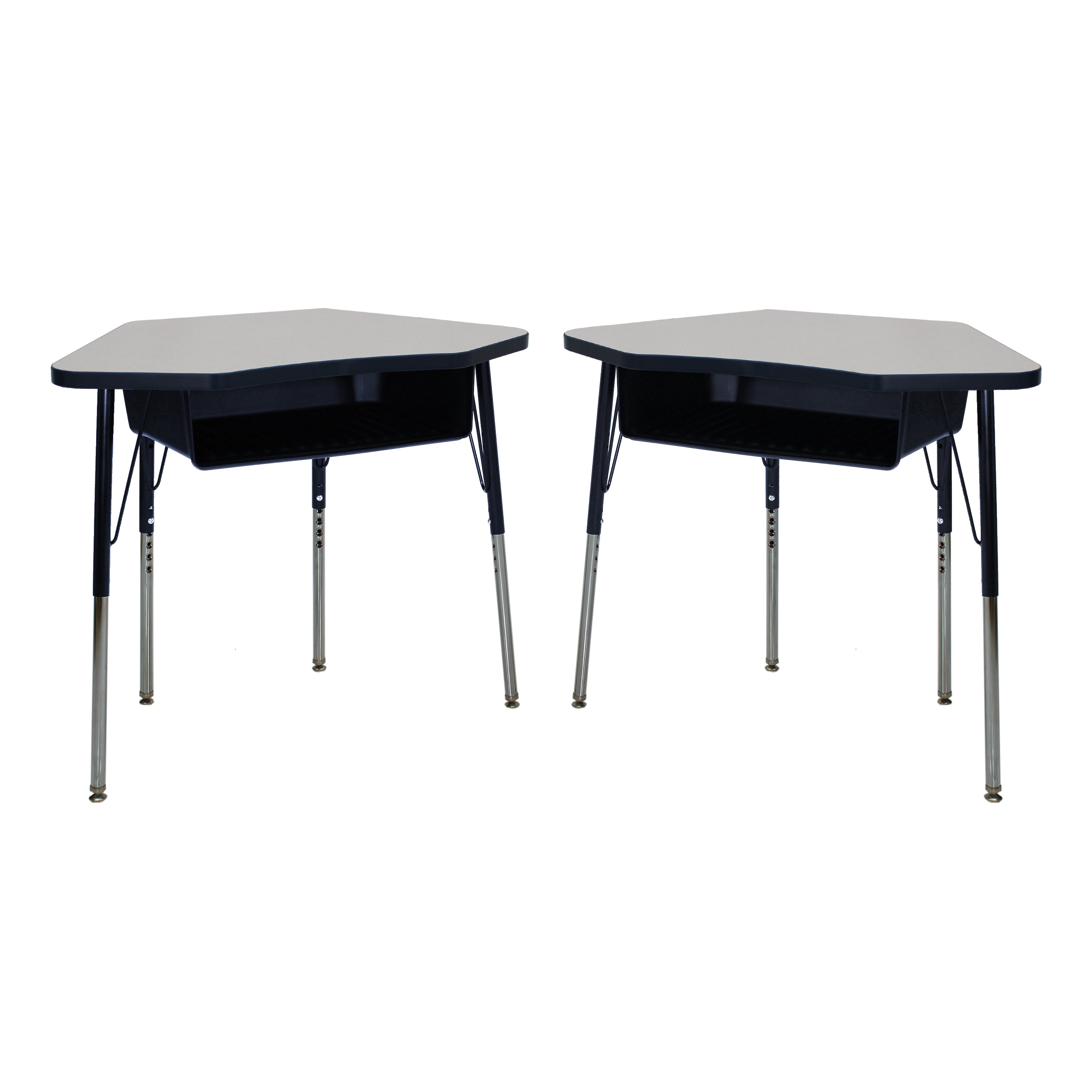 24" x 36" Petal Book Box Desk with Adjustable Standard Swivel Glide Legs, 2-Piece - Gray/Navy