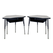 24" x 36" Petal Book Box Desk with Adjustable Standard Swivel Glide Legs, 2-Piece - Gray/Navy