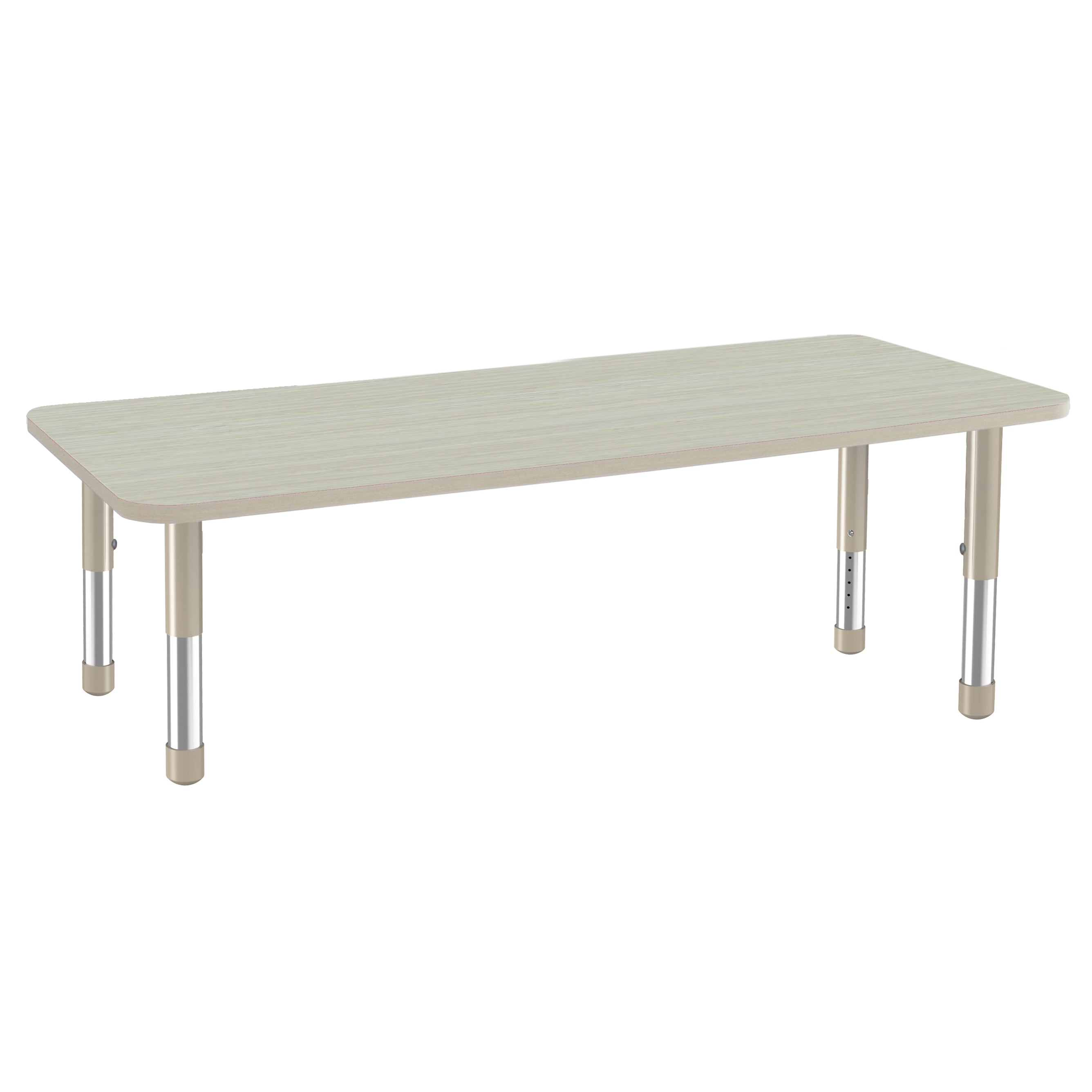 24" x 72" Rectangle Thermofused Activity Table with Adjustable Chunky Legs - Asian Sand/Sand