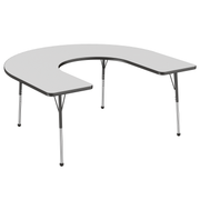 60" x 66" Horseshoe T-Molding Activity Table with Adjustable Standard Ball Glide Legs - Gray/Black
