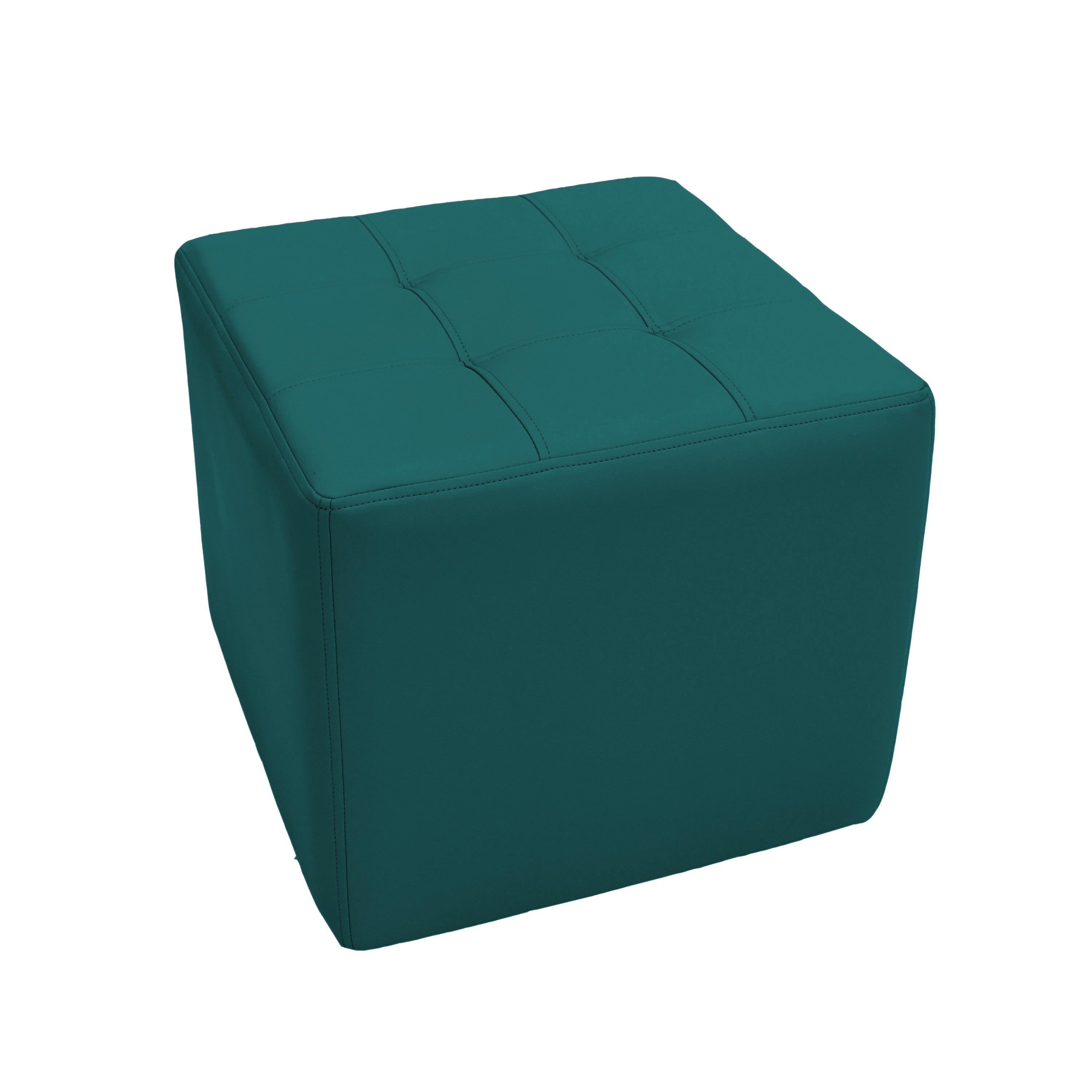 Tufted Square Ottoman 16" Height - Teal