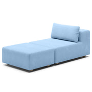 Jaxx Vada Outdoor Sun Lounger – Luxury Modular Chaise & Ottoman with Sunbrella Fabric & Waterproof Cover - Sunbrella Ocean Blue