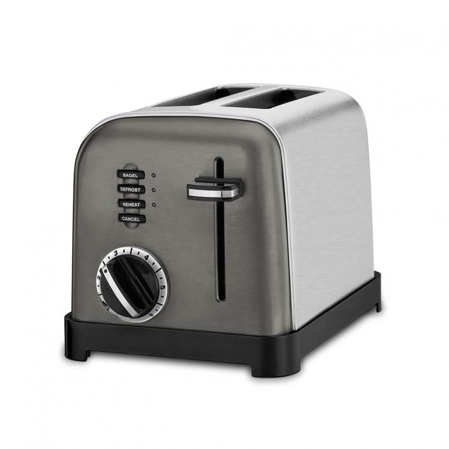 2 Slice Metal Classic Toaster - Black Stainless