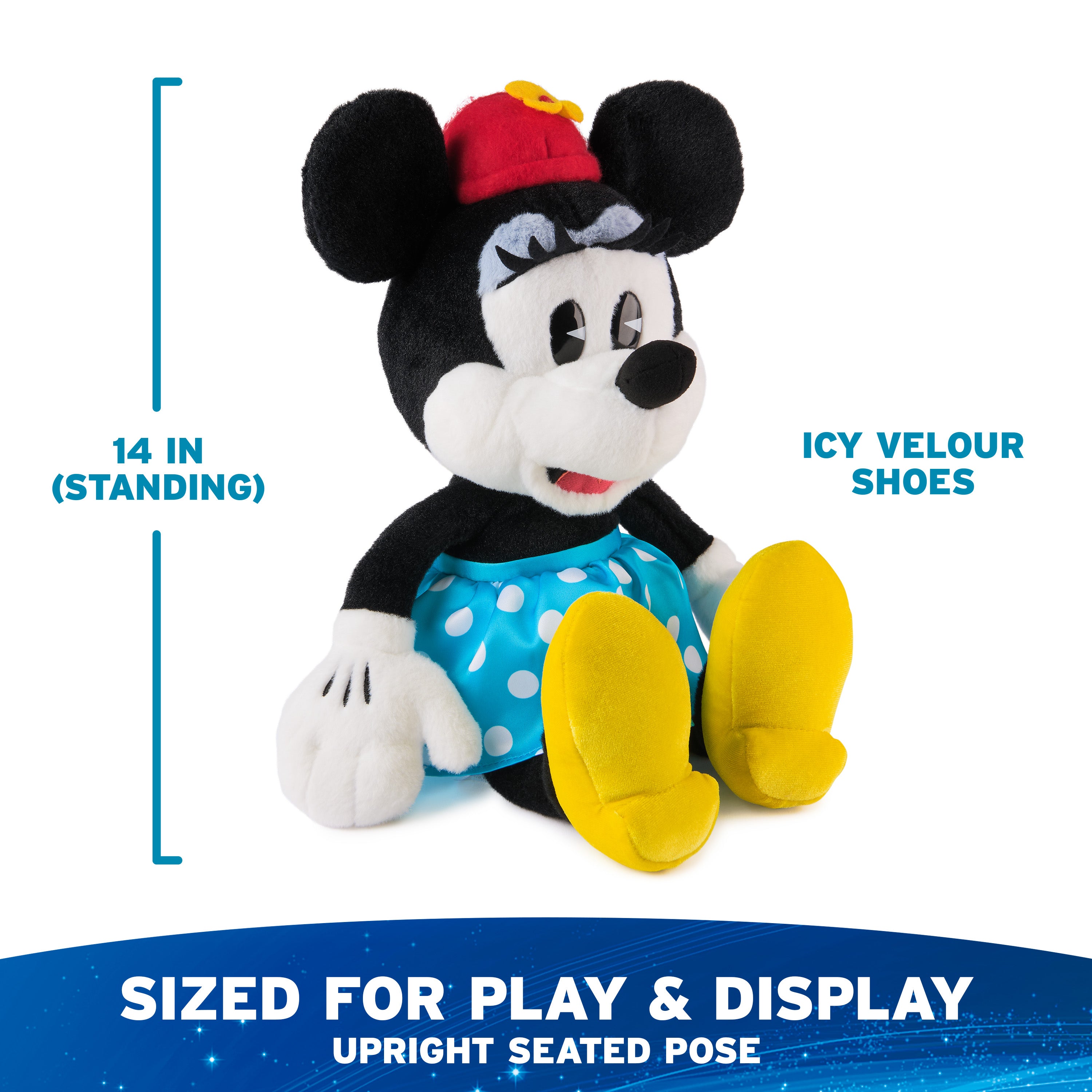 GUND Disney Official Minnie Mouse Classic Plush, Mickey and Friends, Deluxe Collector Stuffed Animal for Ages 1 and Up, Black/White, 14”