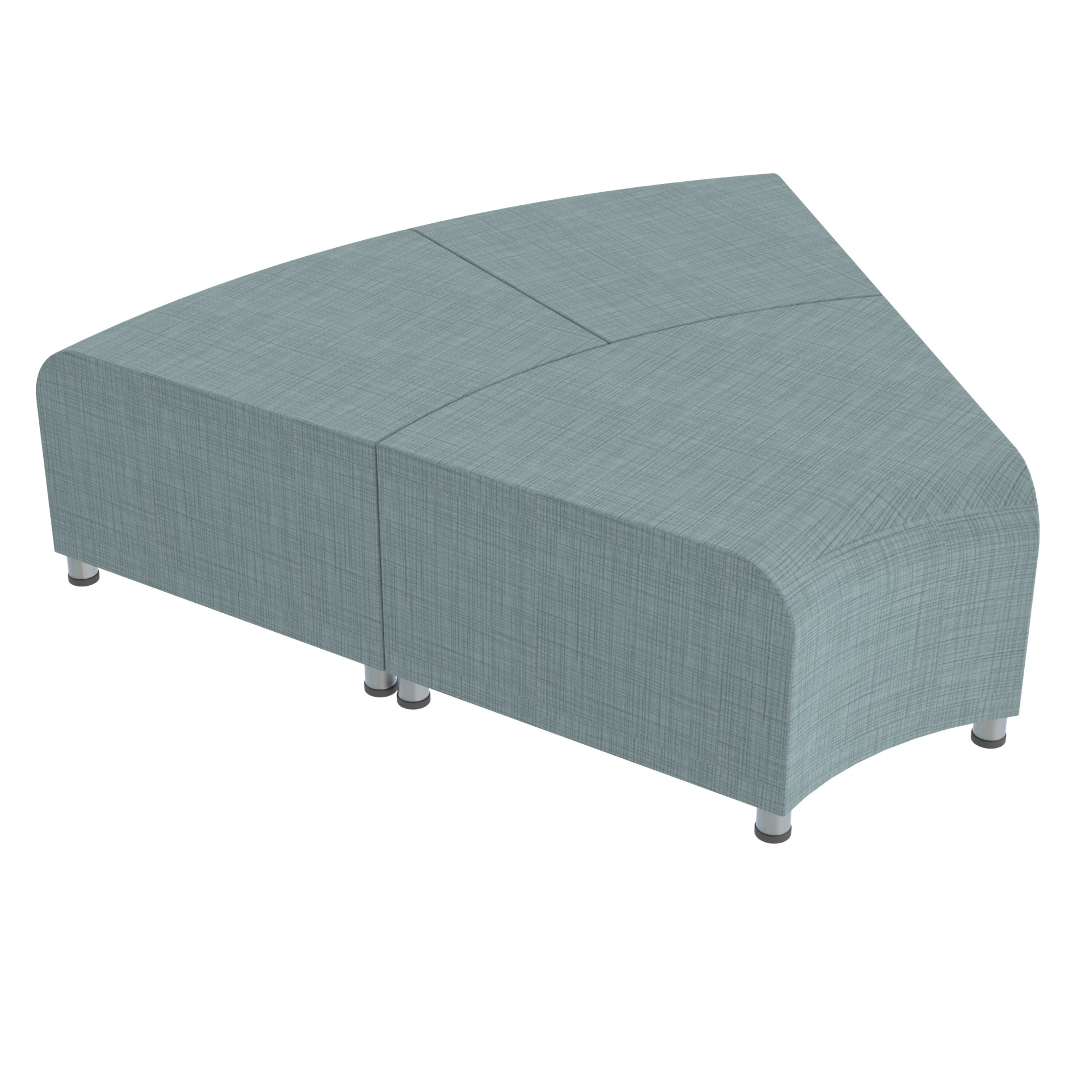 Pro Series Connect Edged Ripplet Backless Seating, 3-Piece Set - Sky Blue Crosshatch