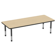 30" x 72" Rectangle Thermofused Activity Table with Adjustable Chunky Legs - Maple/Black