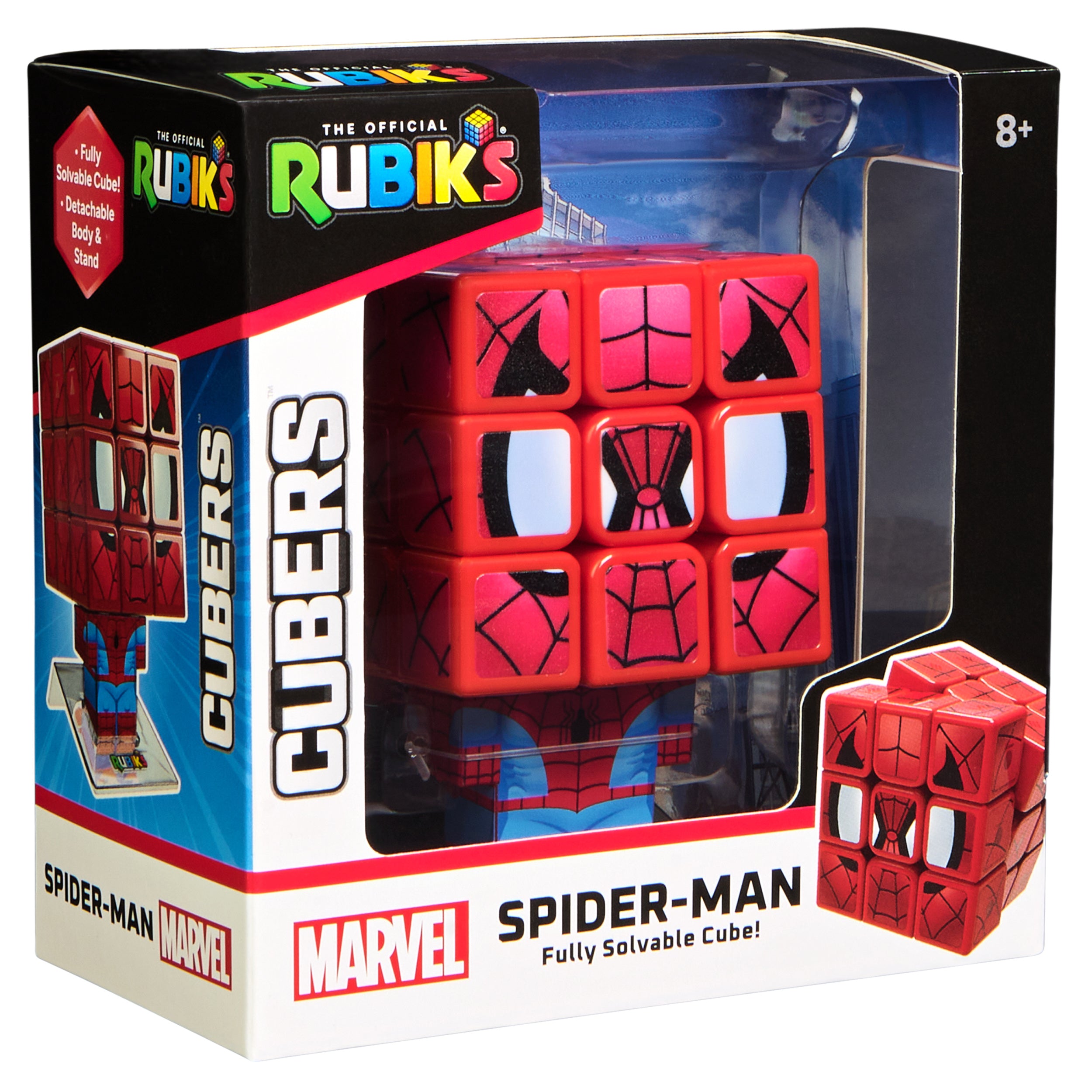 Rubik’s Cube, Spider-Man Cuber, Marvel Collectible Fidget Toy & Desk Decor, Problem-Solving Brain Teaser, Classic Color-Matching Puzzle, Sensory Puzzle for Fans of Marvel Rivals Ages 8 & Up
