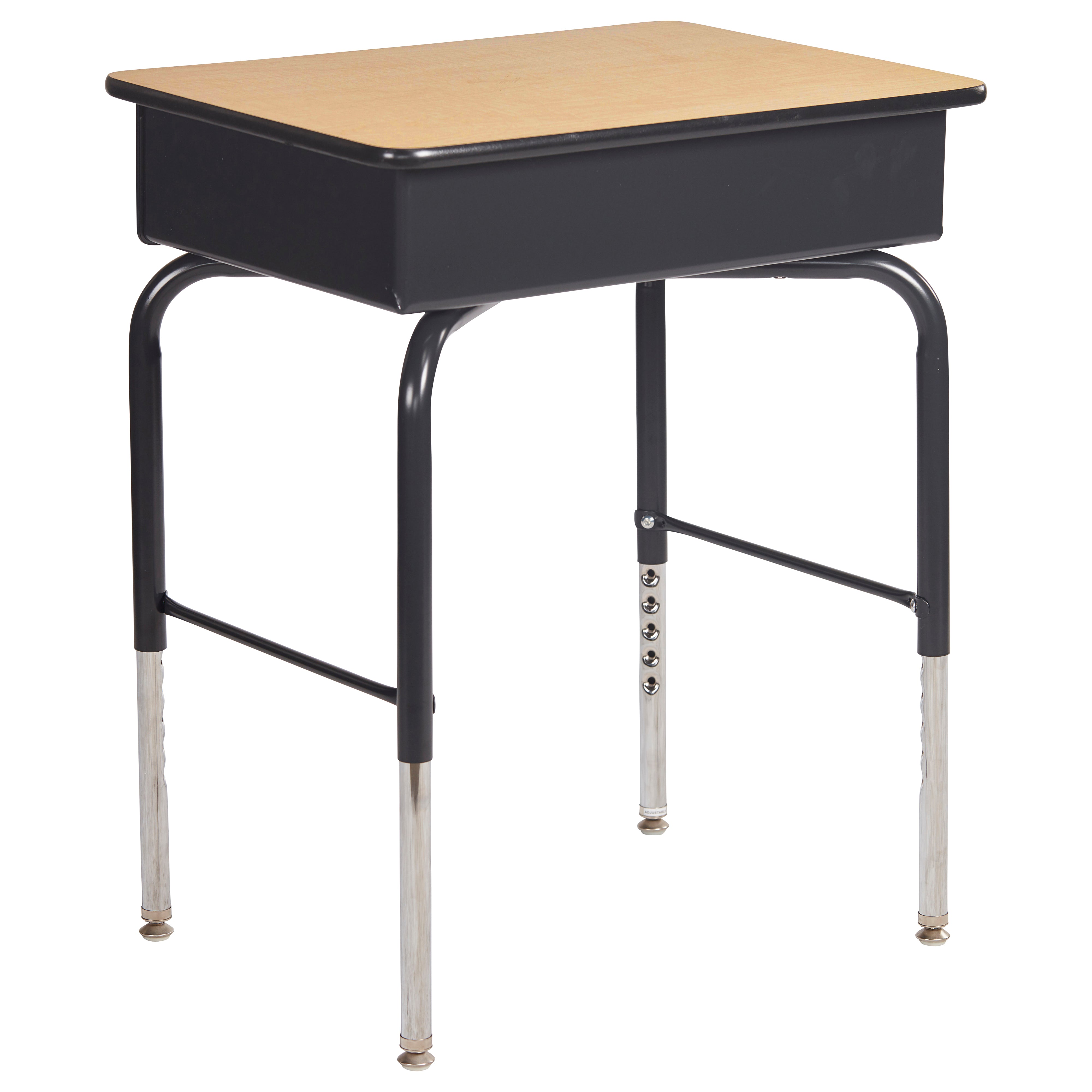 Open Front Desk with Metal Book Box Ready-to-Assemble - Maple/Black