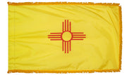 New Mexico State Flag 4x6 ft. Nylon with Pole Sleeve and Gold Fringe for Parades, and Indoor Display
