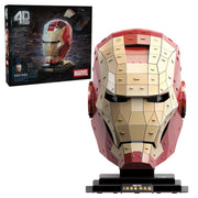 4D Build, Marvel Iron Man 3D Puzzle Model Kit with Stand 96 Pcs, Iron Man Helmet Desk Decor, Building Toys, 3D Puzzles for Ages 12 & Up