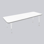 24" x 60" Rectangle Thermofused Activity Table with Adjustable Standard Swivel Glide Legs - White/Light Gray/White