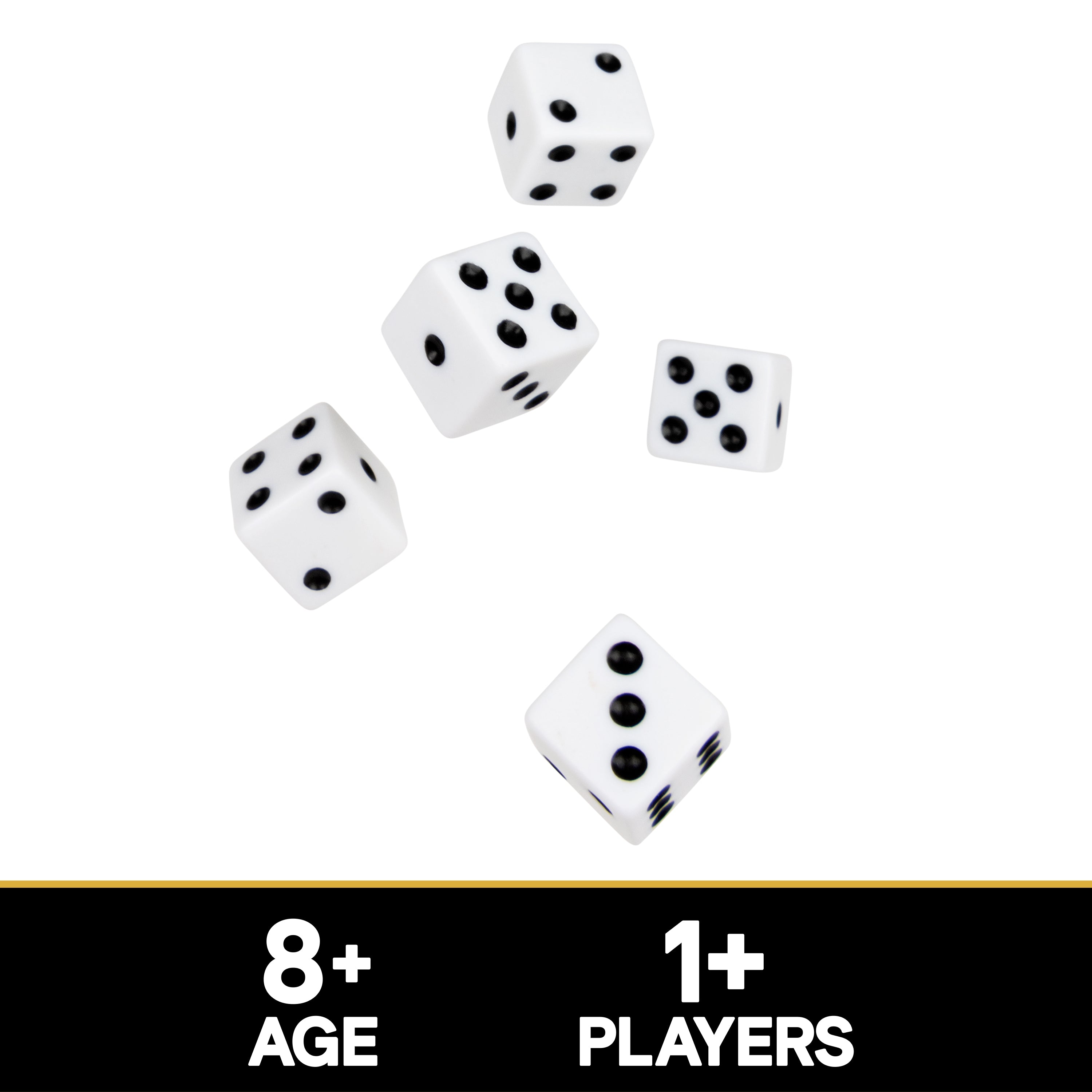 Spin Master Games, Cardinal Classics, 5 Dice, White Replacement Dice for Board Games and Card Games, 5-pack Set, Ages 8 and up