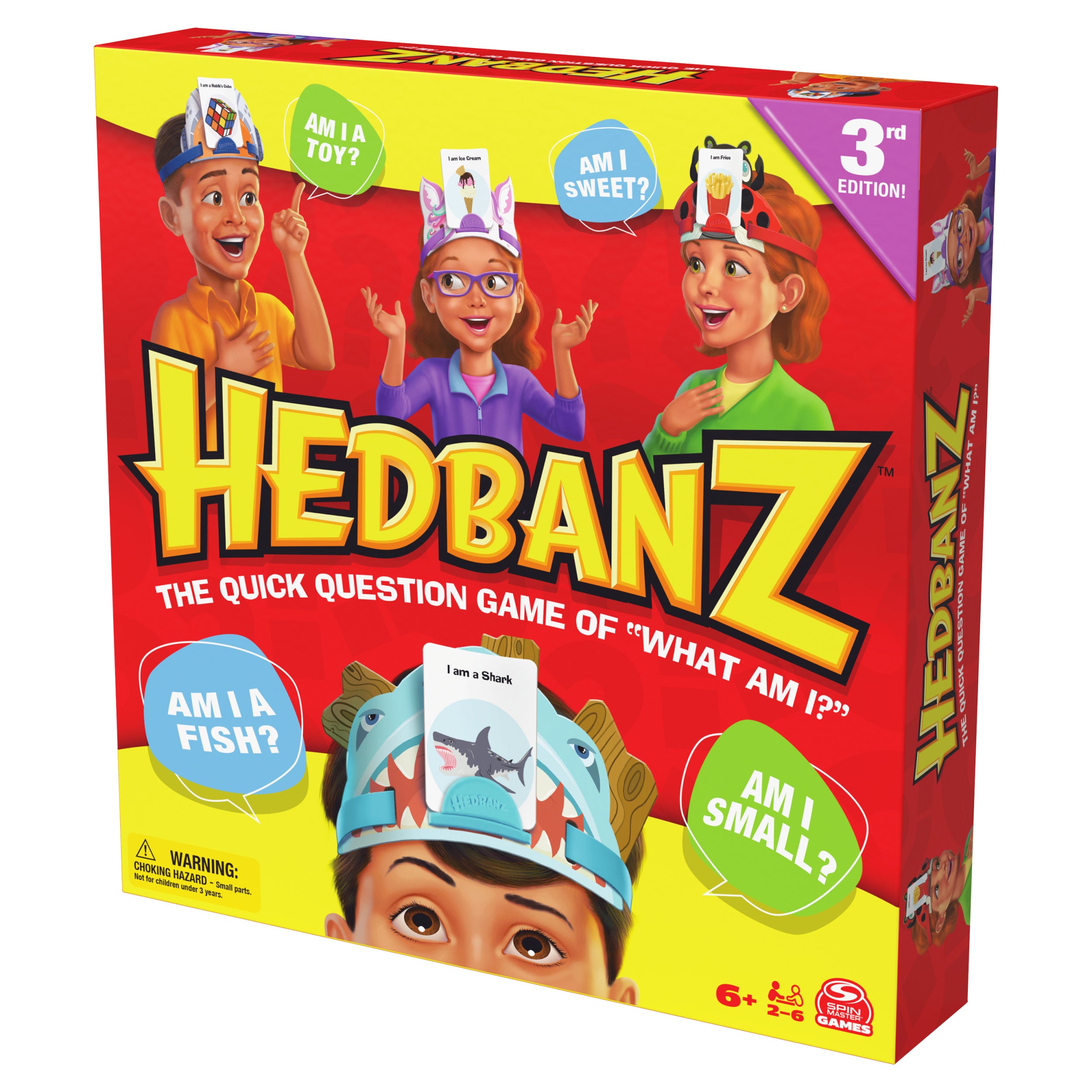 Spin Master Games, Hedbanz 3rd Edition with New Cards & Headbands, Picture Guessing Card Game, Quick Questions & Fast Fun, Easy to Play for Family & Kids, 2-6 Players, for Ages 6 & Up