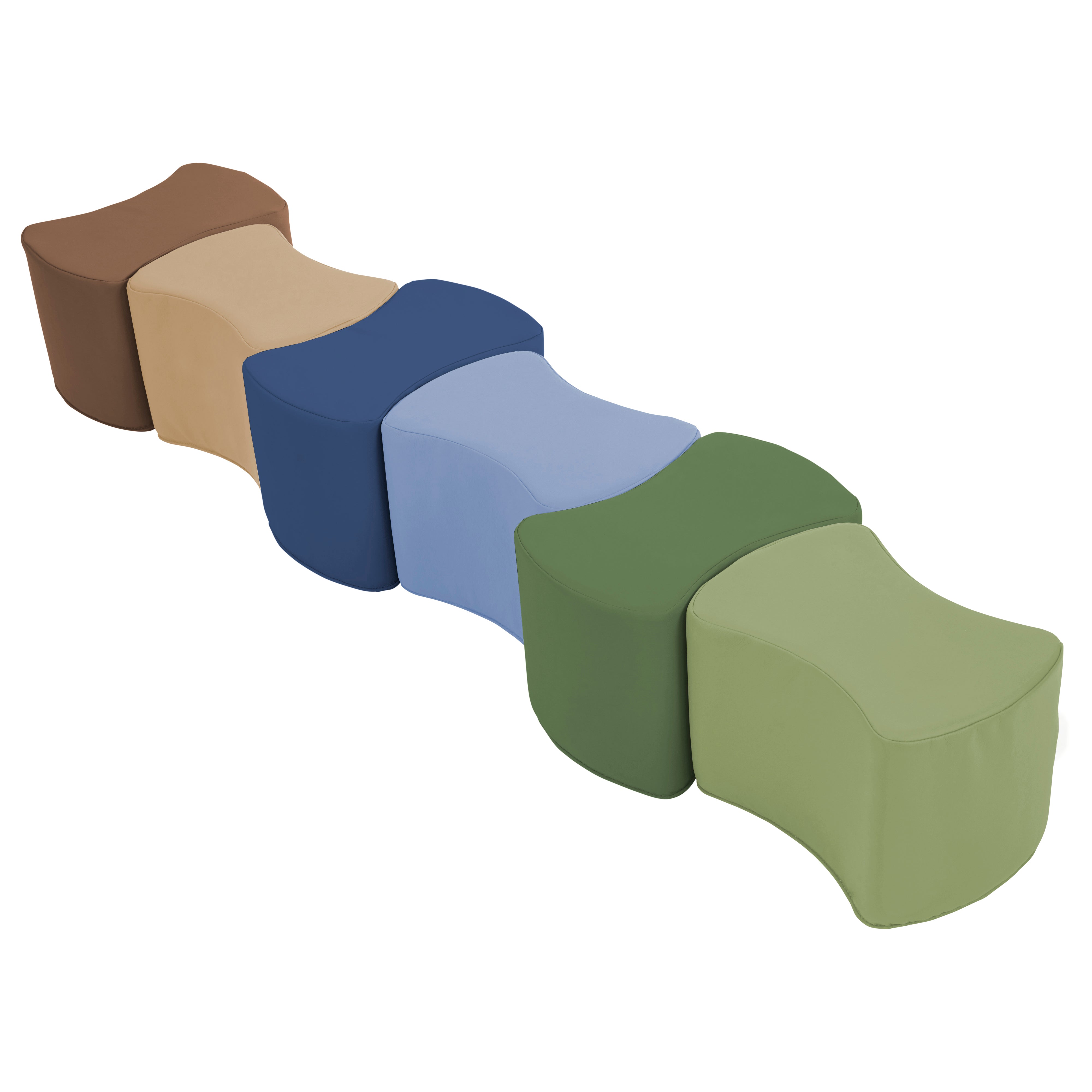 SoftScape Butterfly Seating Set 10" Height, 6-Piece - Earthtone