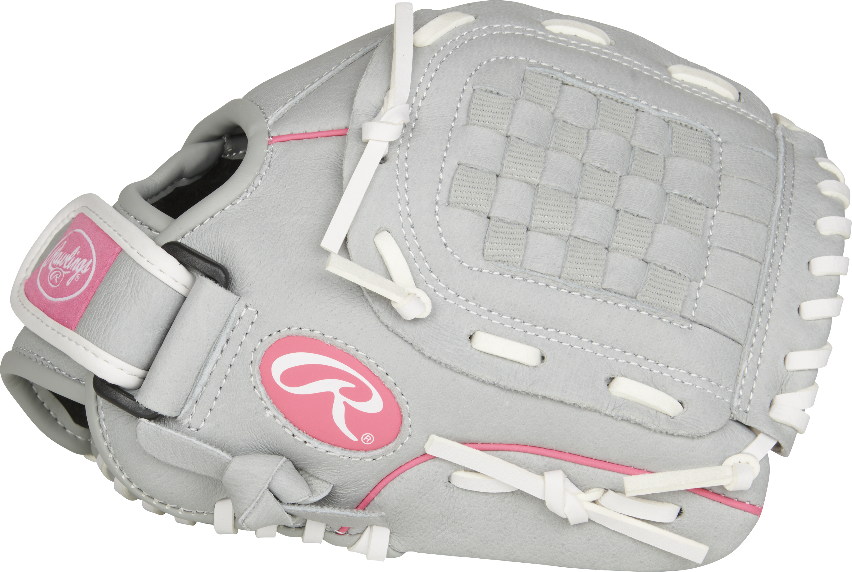 Rawlings Sure Catch Youth Series 10.5-Inch Softball Glove - Right Hand Thrower - Gray/Pink