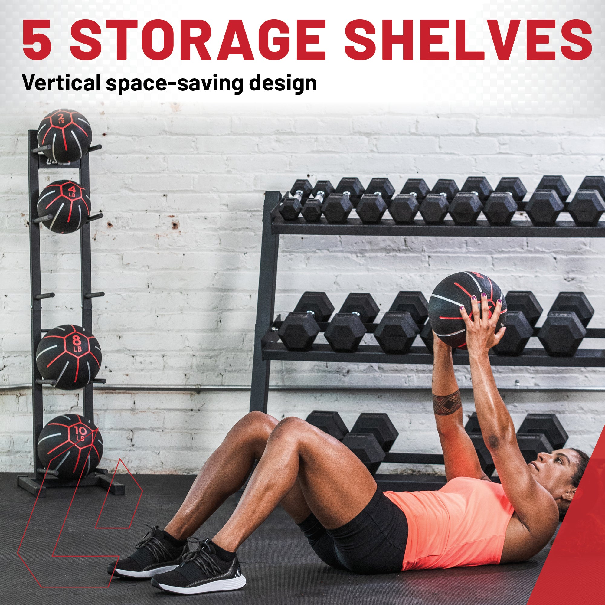 Medicine Ball Storage Rack - 5 Spot