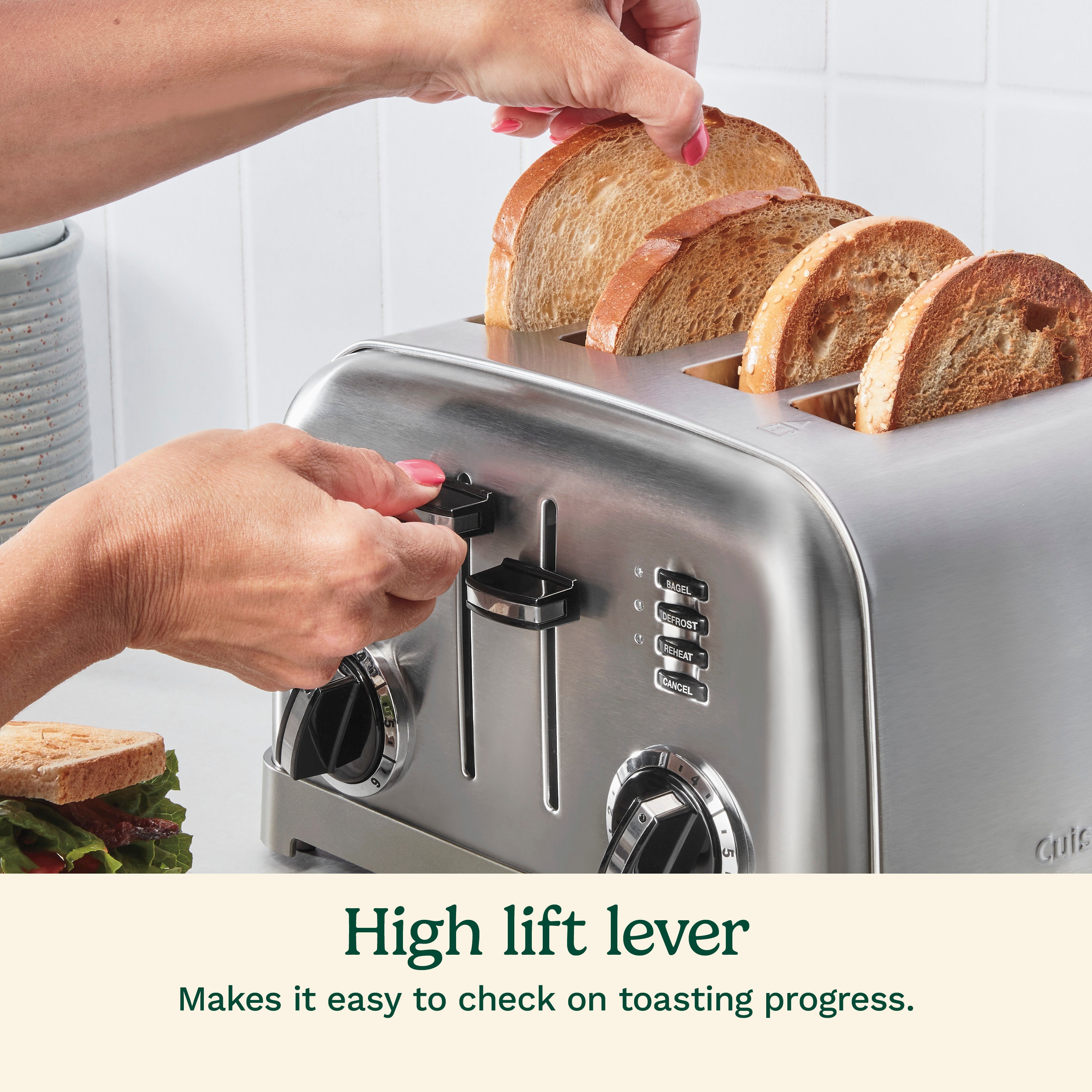 4 Slice Metal Classic Toaster - Brushed Stainless P1