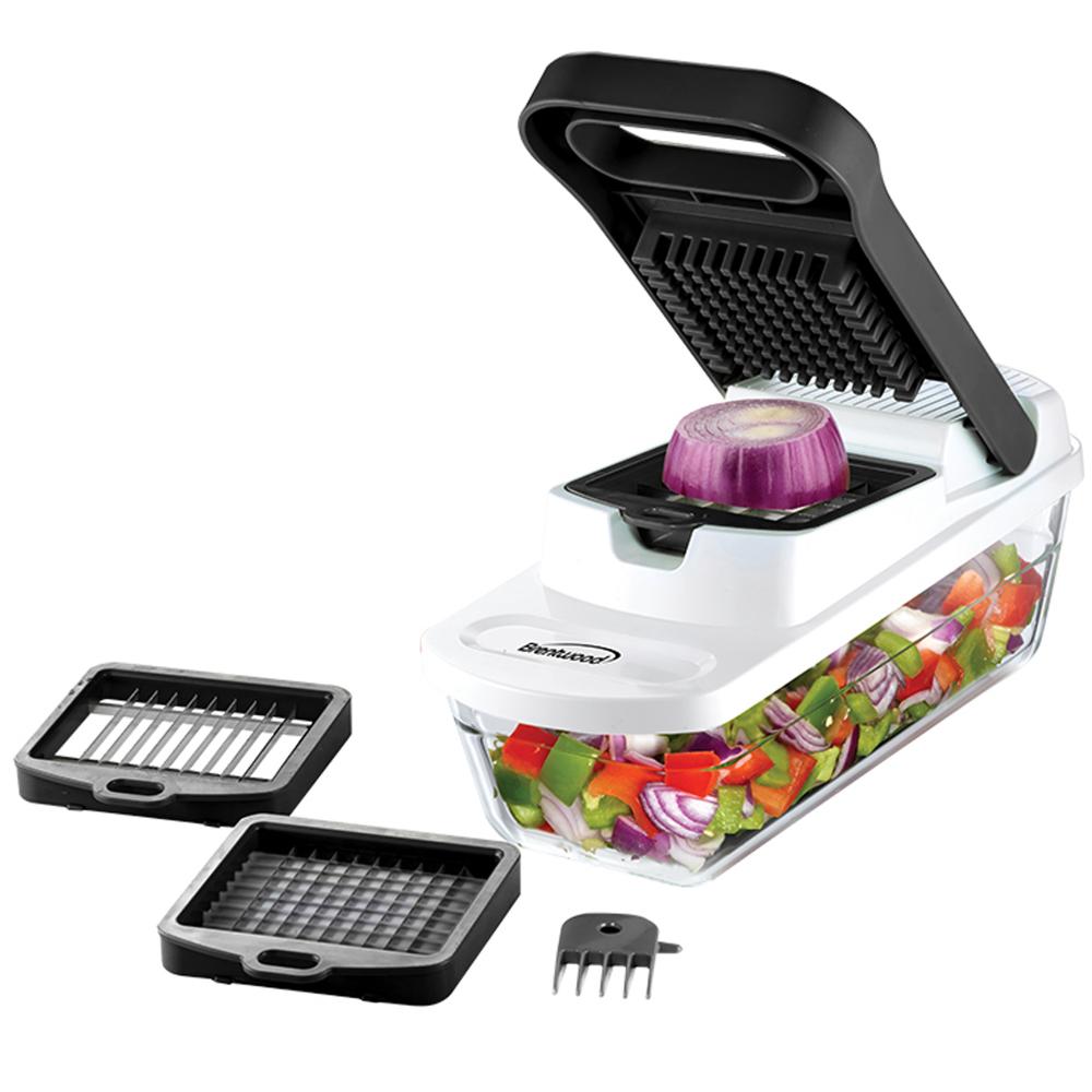 Brentwood Pro Food Chopper and Vegetable Dicer with 6.3-Cup Storage Container and Stainless Steel Blades - Black