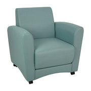 Pro Series Upholstered Mobile Common Area Chair - Sky Blue Crosshatch