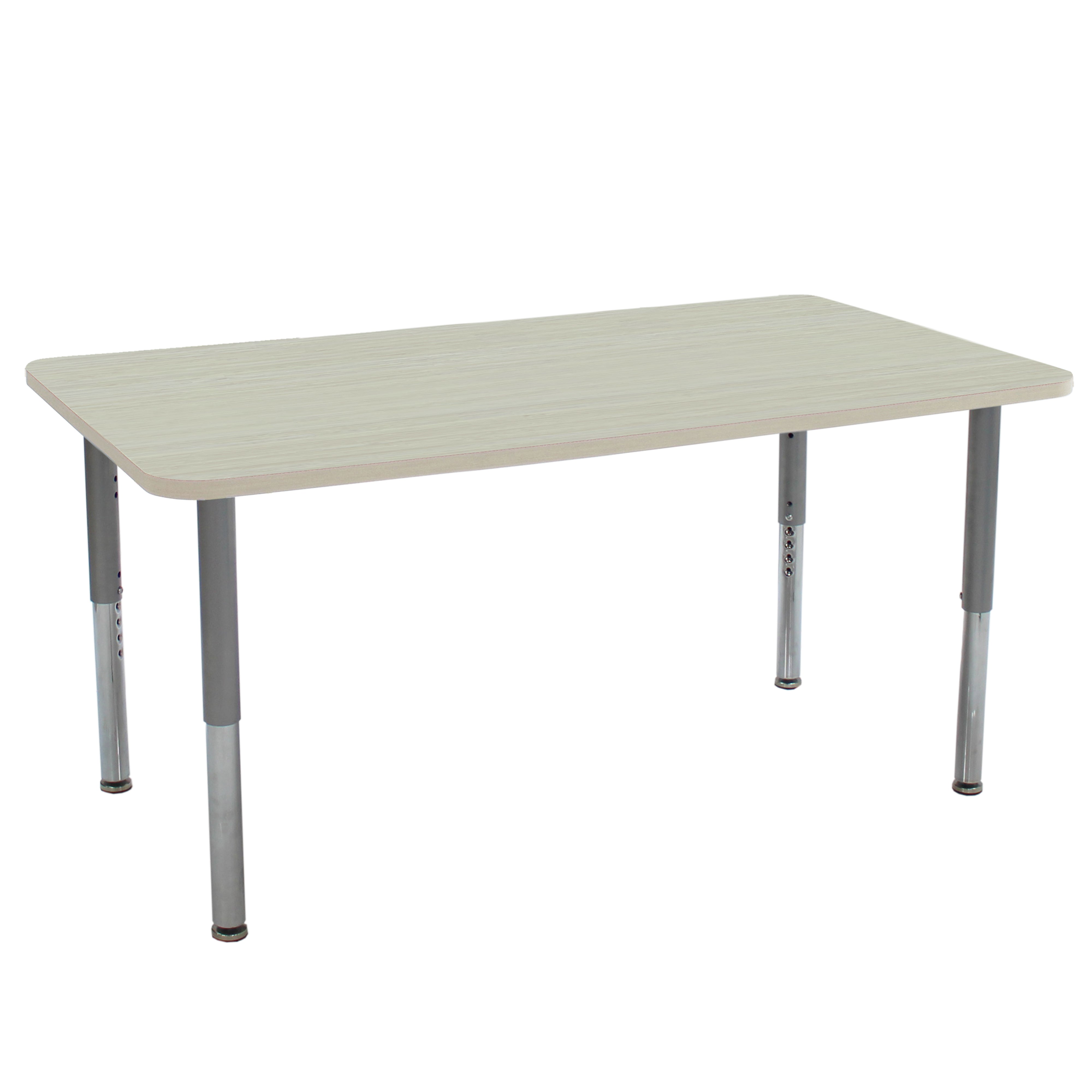 36" x 60" Rectangle La Madera Activity Table with Adjustable Super Legs - Asian Sand/Silver