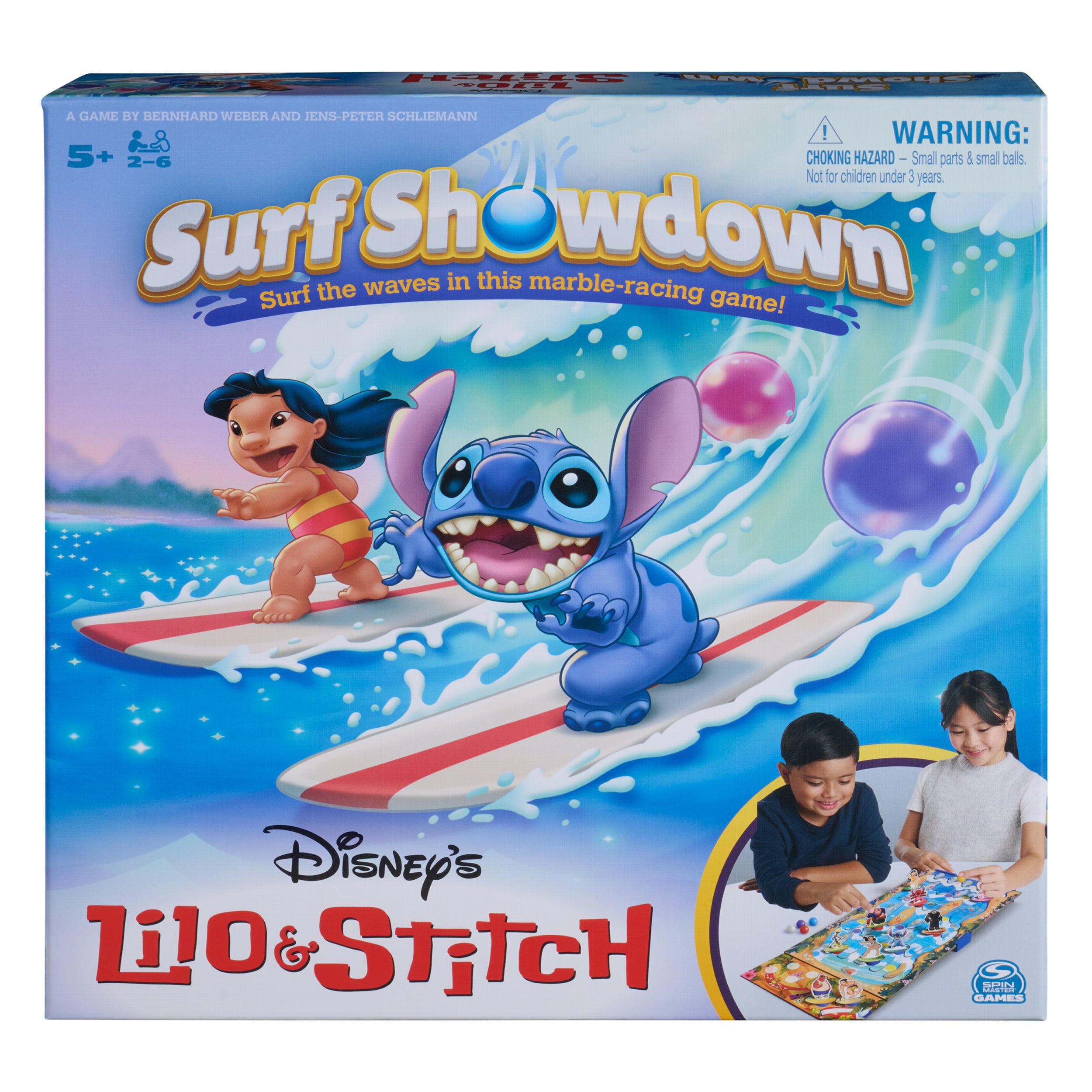 Spin Master Games, Disney’s Lilo & Stitch Surf Showdown, Marble Game, Stitch Gifts for Girls, Easy Activity Toy for Kids, Fun for Kids & Family, 2-6 Players, for Ages 5 & Up