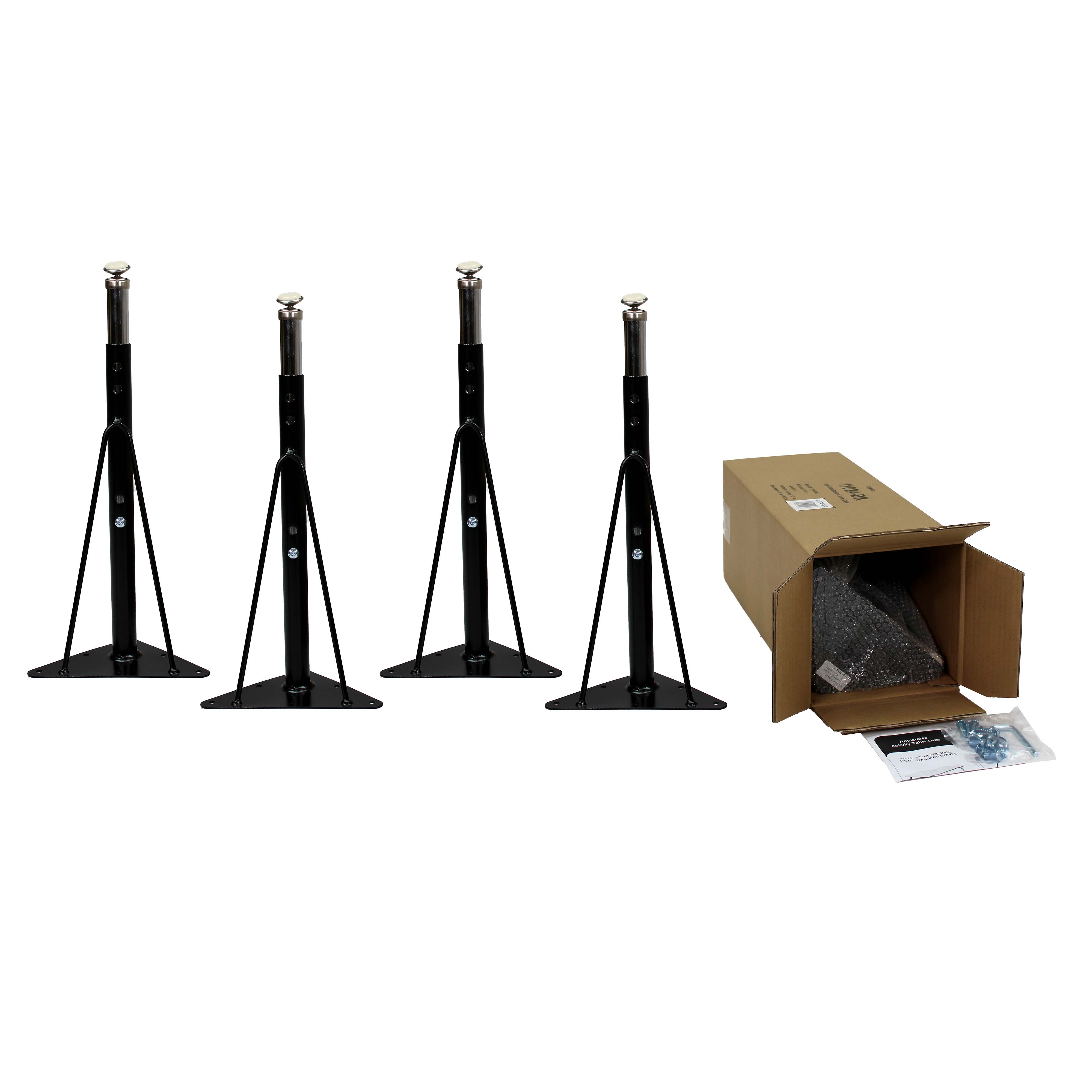 Standard Swivel Glide Legs for Activity Tables, 4-Piece - Black