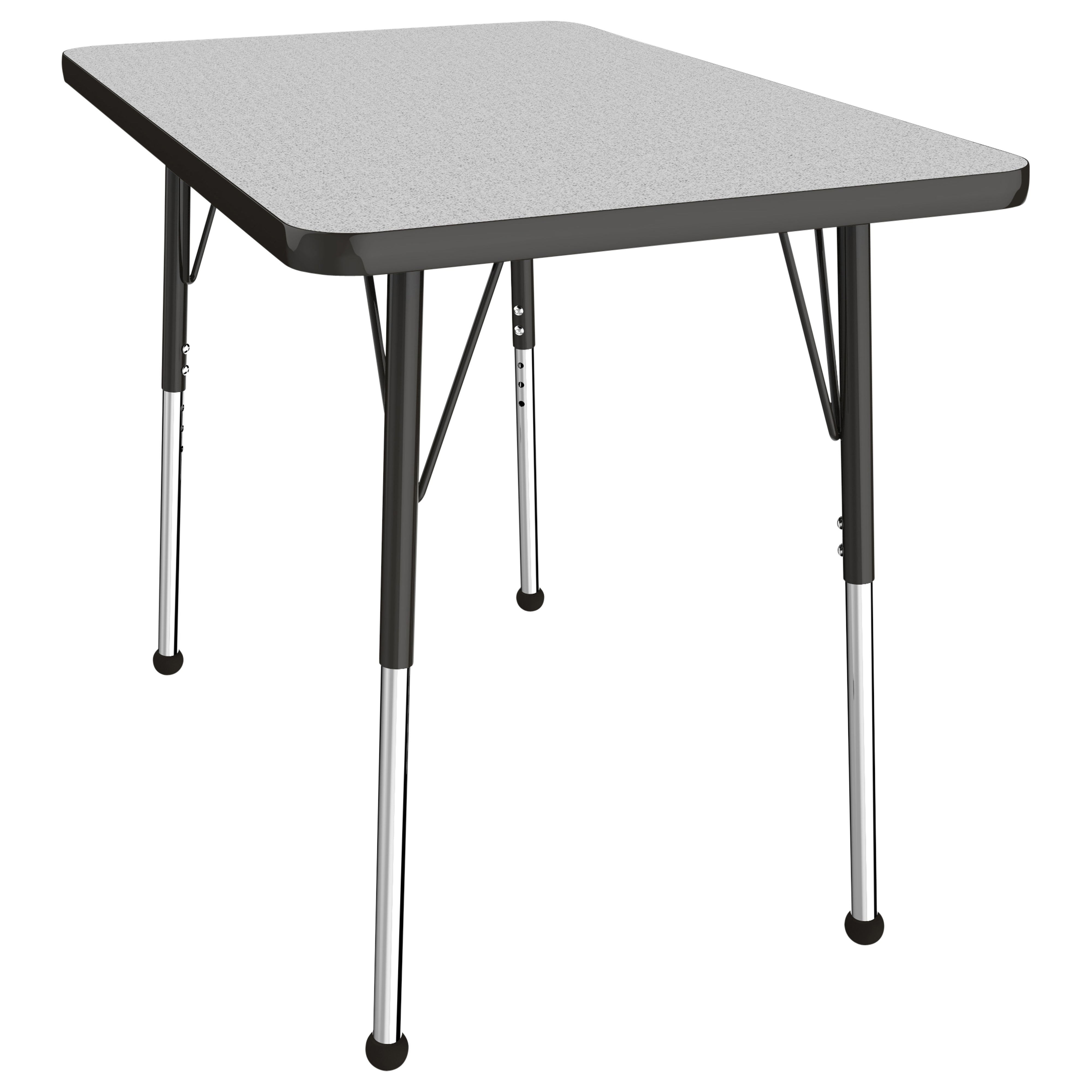 24" x 36" Rectangle T-Molding Activity Table with Adjustable Standard Ball Glide Legs - Gray/Black
