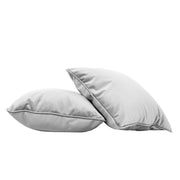 18" x 18" Square Microfiber and Faux Leather Pillow with Piping, 2-Piece - Sterling